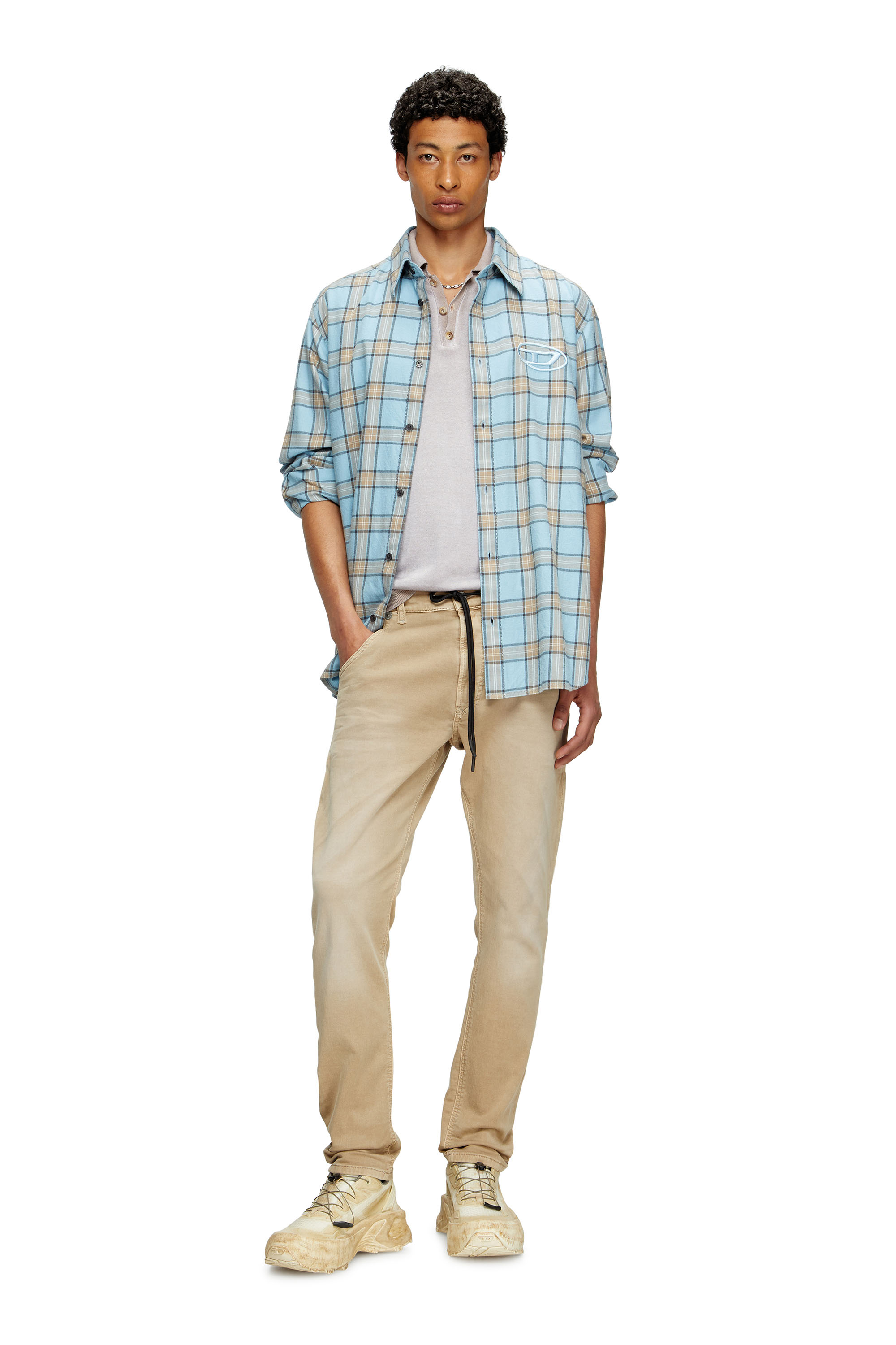 Diesel - Man's Regular 2032 D-Krooley Joggjeans® 0670M, Beige - 1