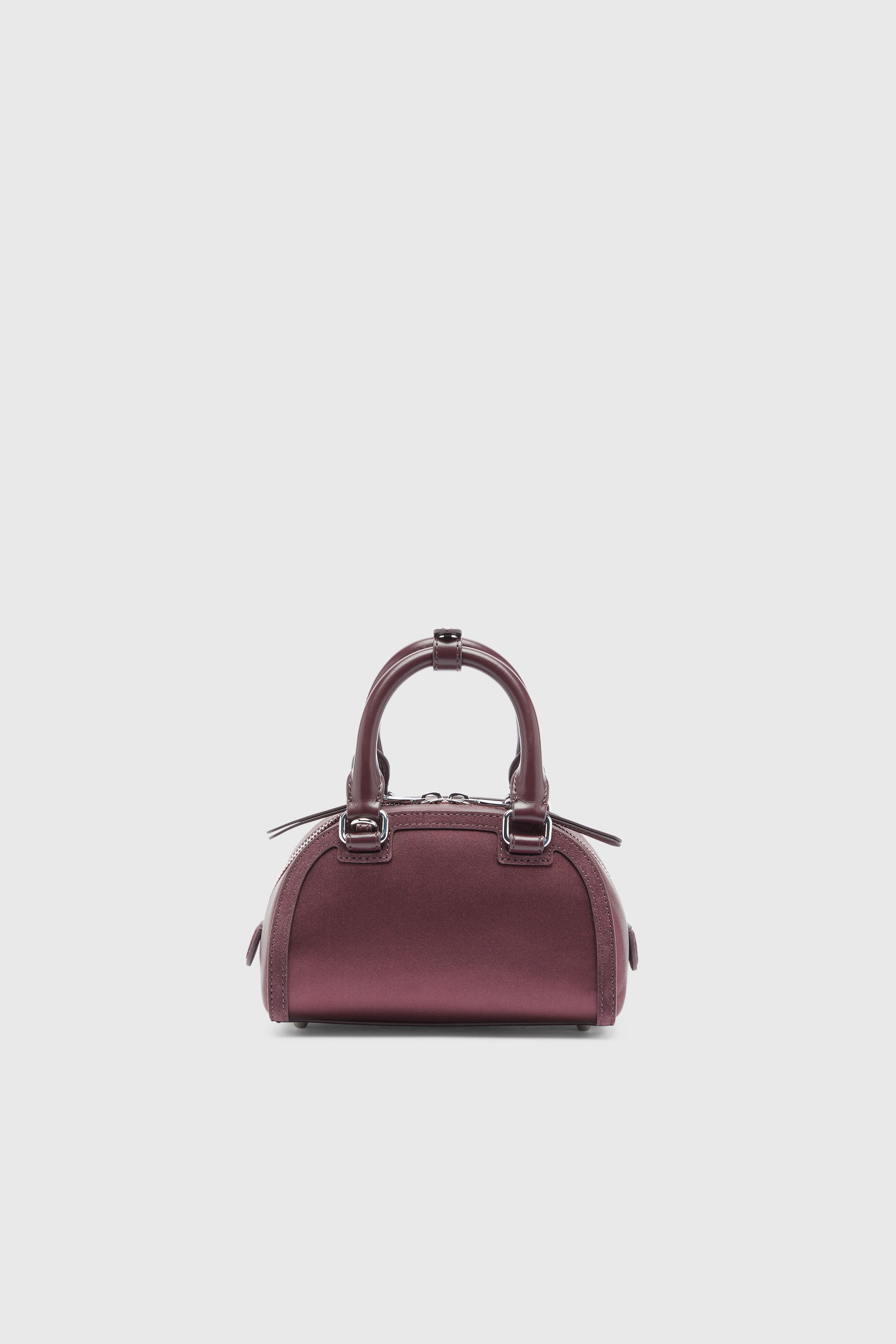 Diesel - 1DR DOME CROSSBODY, Woman's 1DR Dome - Small bowling bag in satin and suede in Burgundy - 2