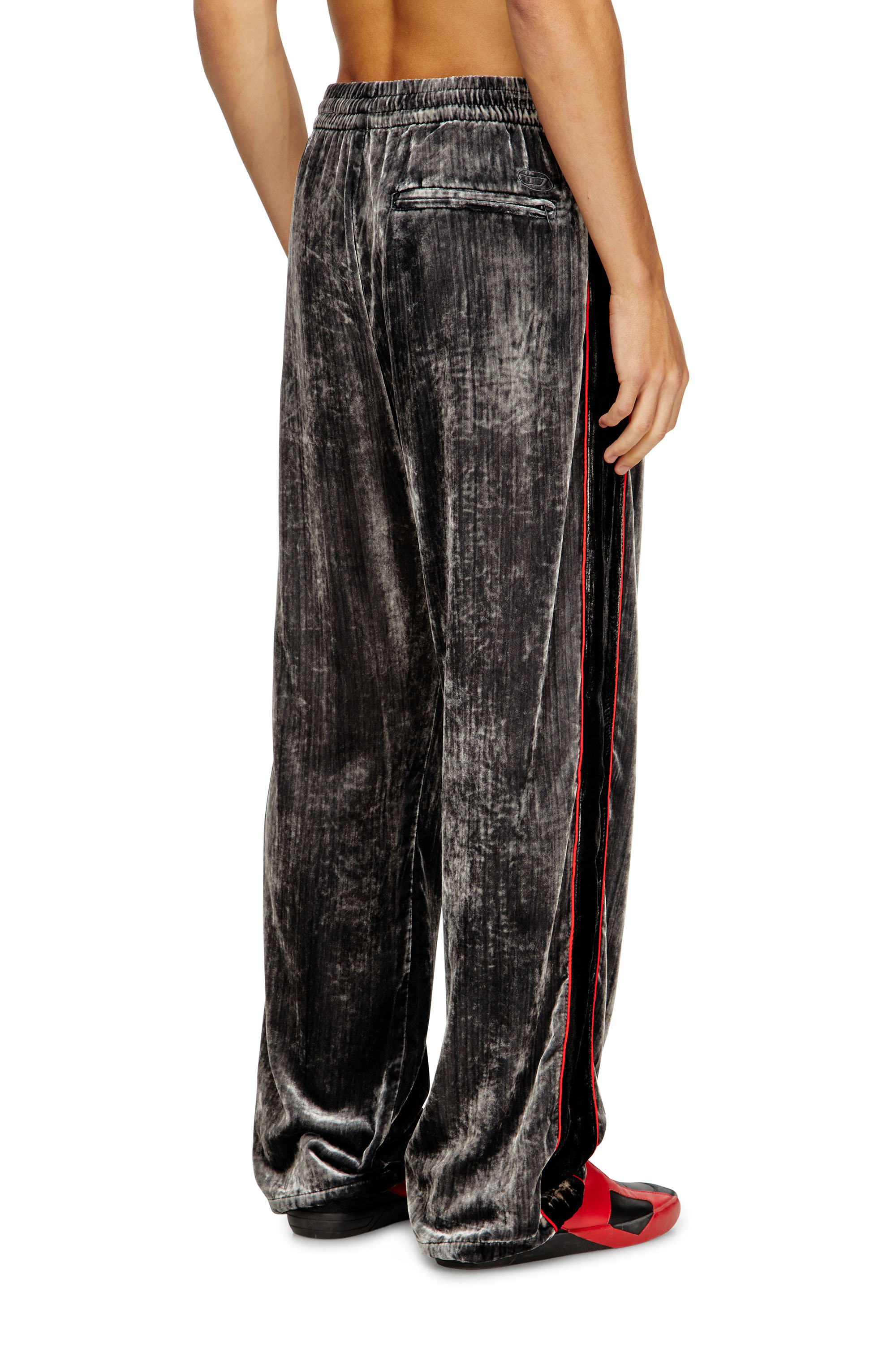 P-HAY, Dark grey Diesel - P-HAY, Man's Track pants in treated velvet in Dark grey - 4