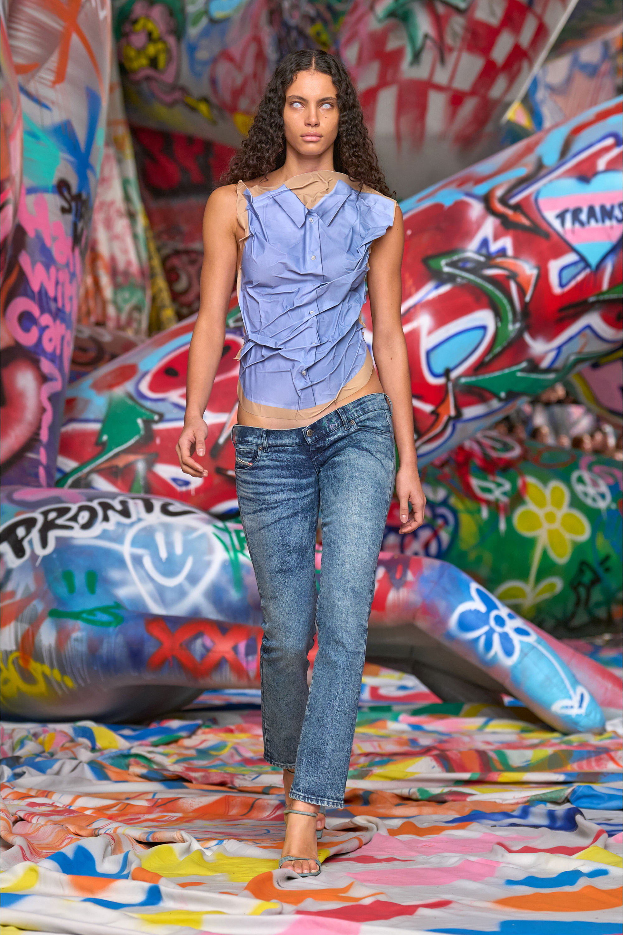 Regular Jeans D-Waisty 007DI, Medium blue Diesel - Woman's Regular Jeans D-Waisty 007DI, Medium blue - 6