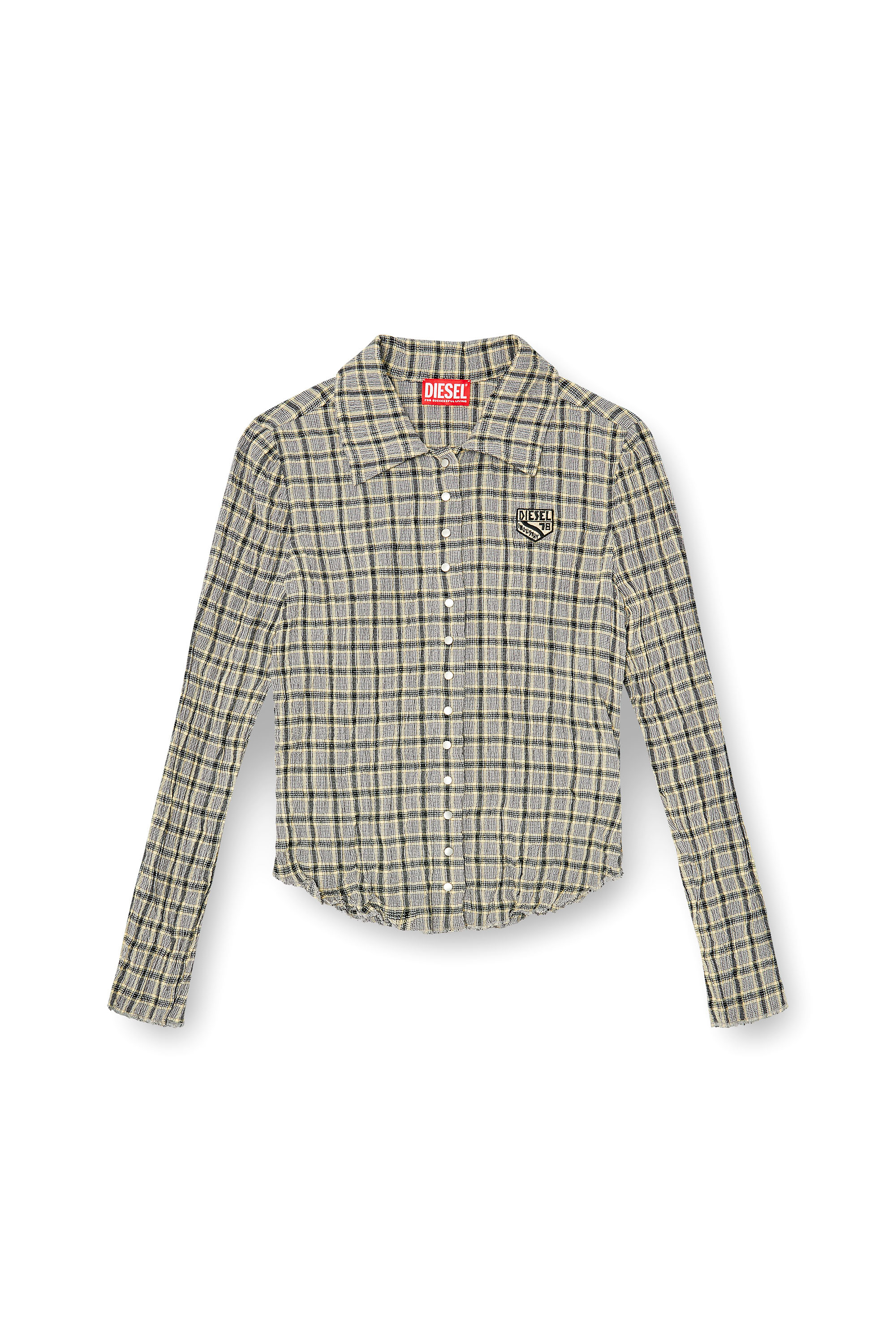 Diesel - C-ARRILON, Woman's Check shirt with seersucker effect in null - 3