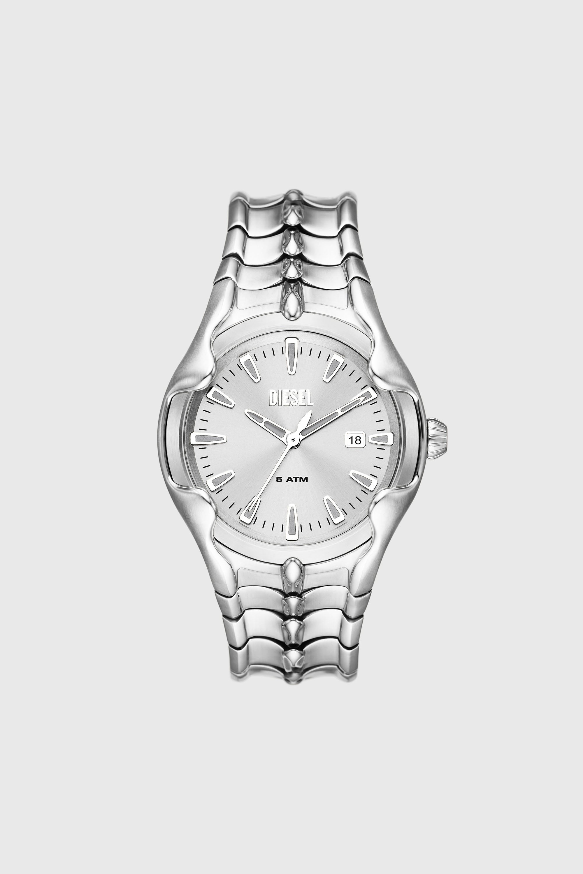 Diesel - DZ2185, Man's Vert Three-Hand Date Stainless Steel Watch in Silver - 1