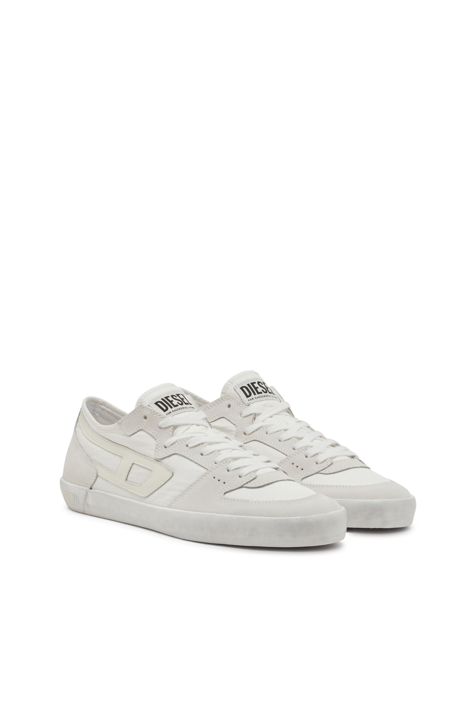 Diesel - S-LEROJI D-1 LOW, Man's Sneakers in padded ripstop and suede in White - 2