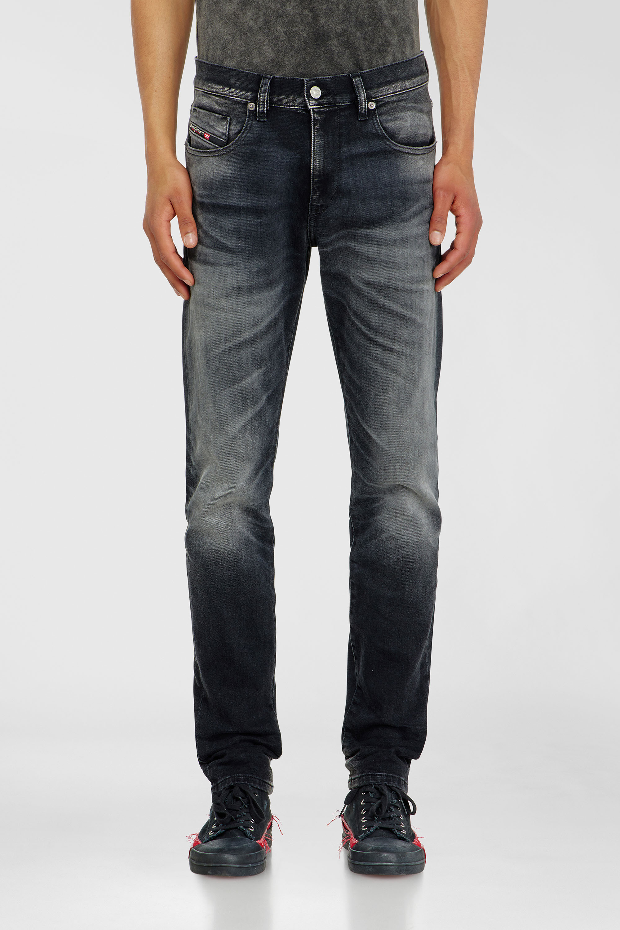 Diesel - Man's Slim Jeans 2019 D-Strukt 09P38, Black/Dark grey - 1