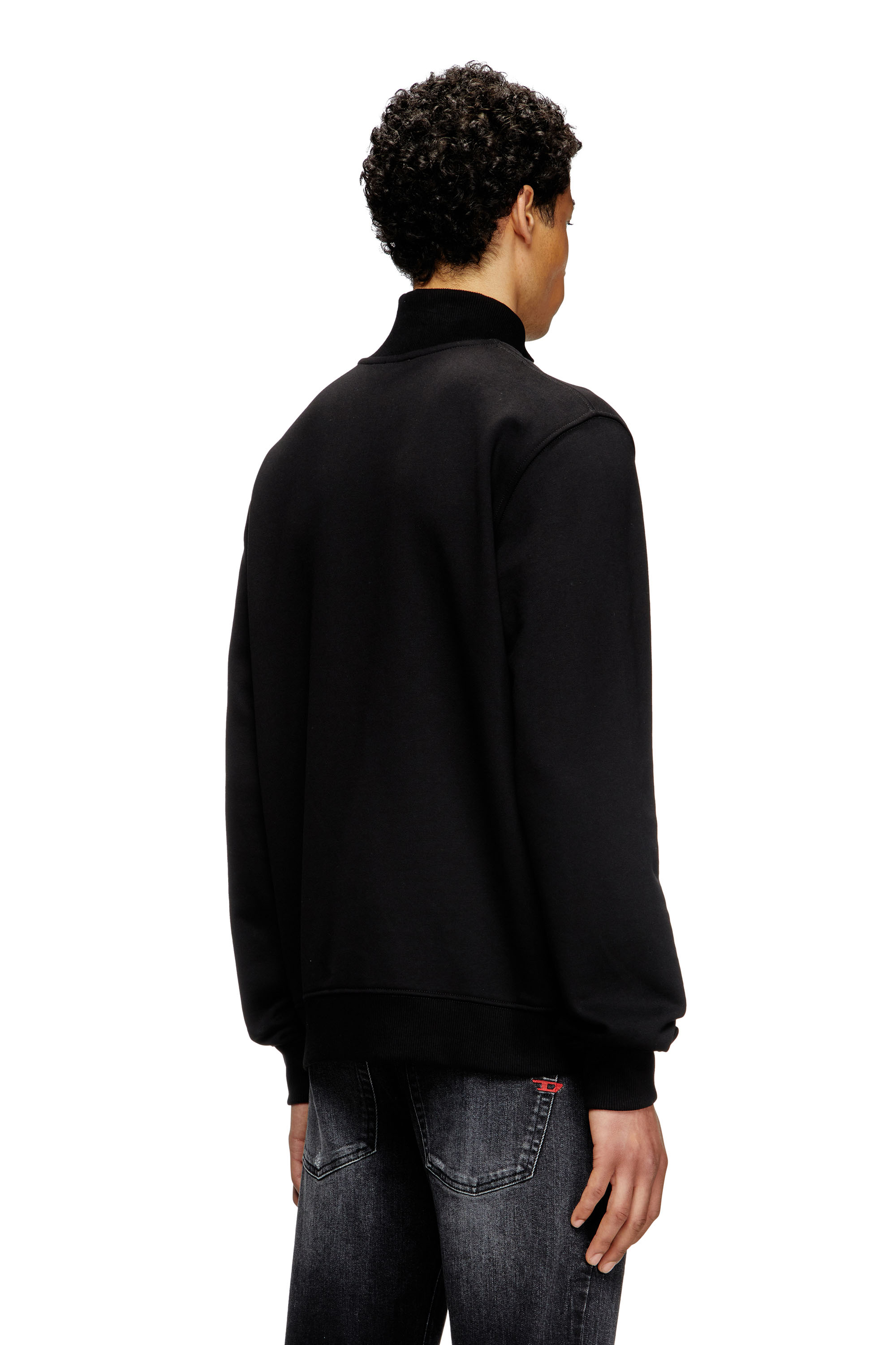 Diesel - S-LOCK-DOVAL-PJ, Man's Track jacket with Oval D patch in Black - 4