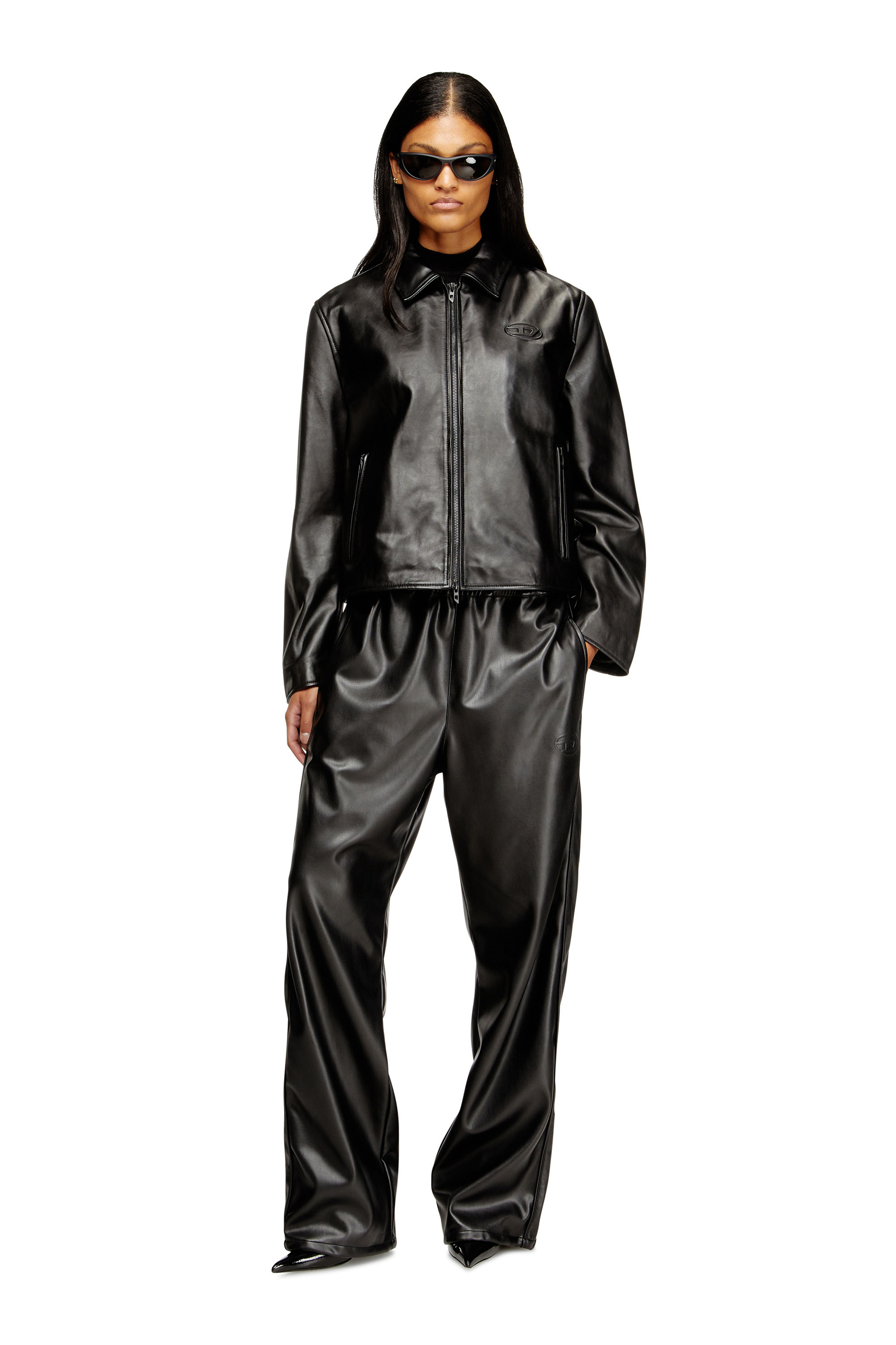 L-AMAR-FEM-S2, Black Diesel - L-AMAR-FEM-S2, Woman's Coach jacket in leather in Black - 1