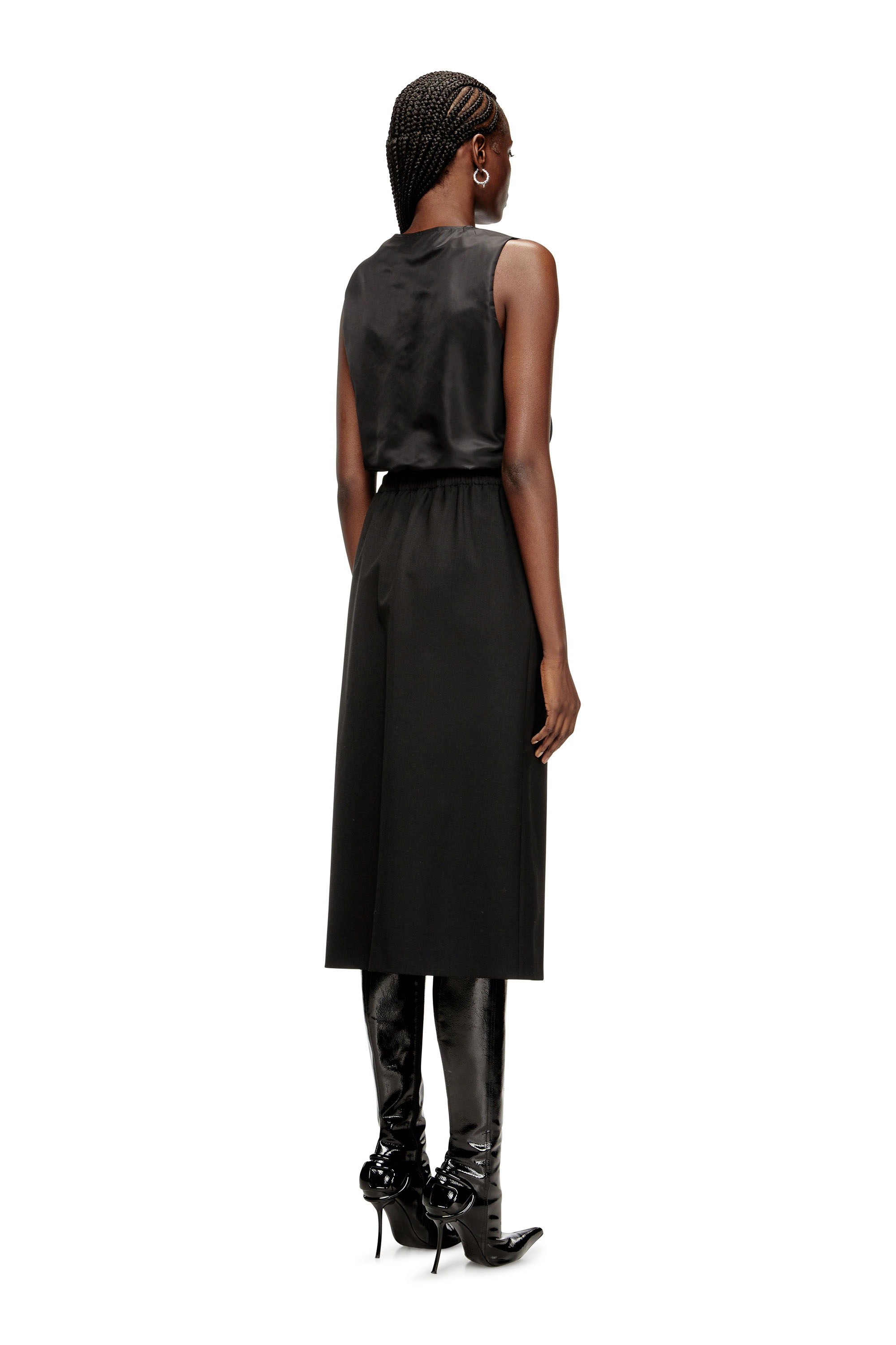 D-RUID-R2, Black Diesel - D-RUID-R2, Woman's Midi dress with wool skirt in Black - 4