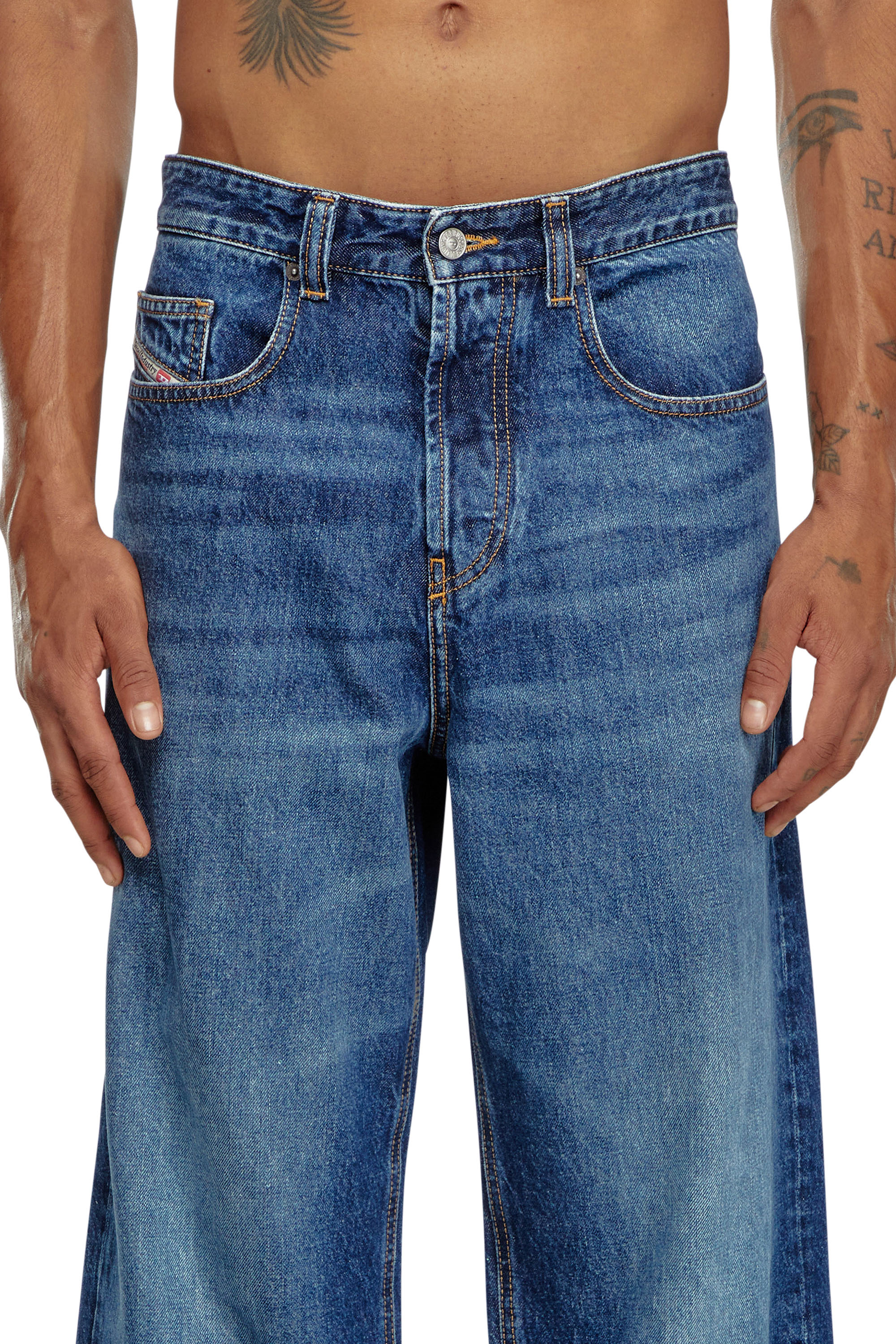 Diesel - Man Straight Jeans 2001 D-Macro 09I27, Medium blue - Image 5