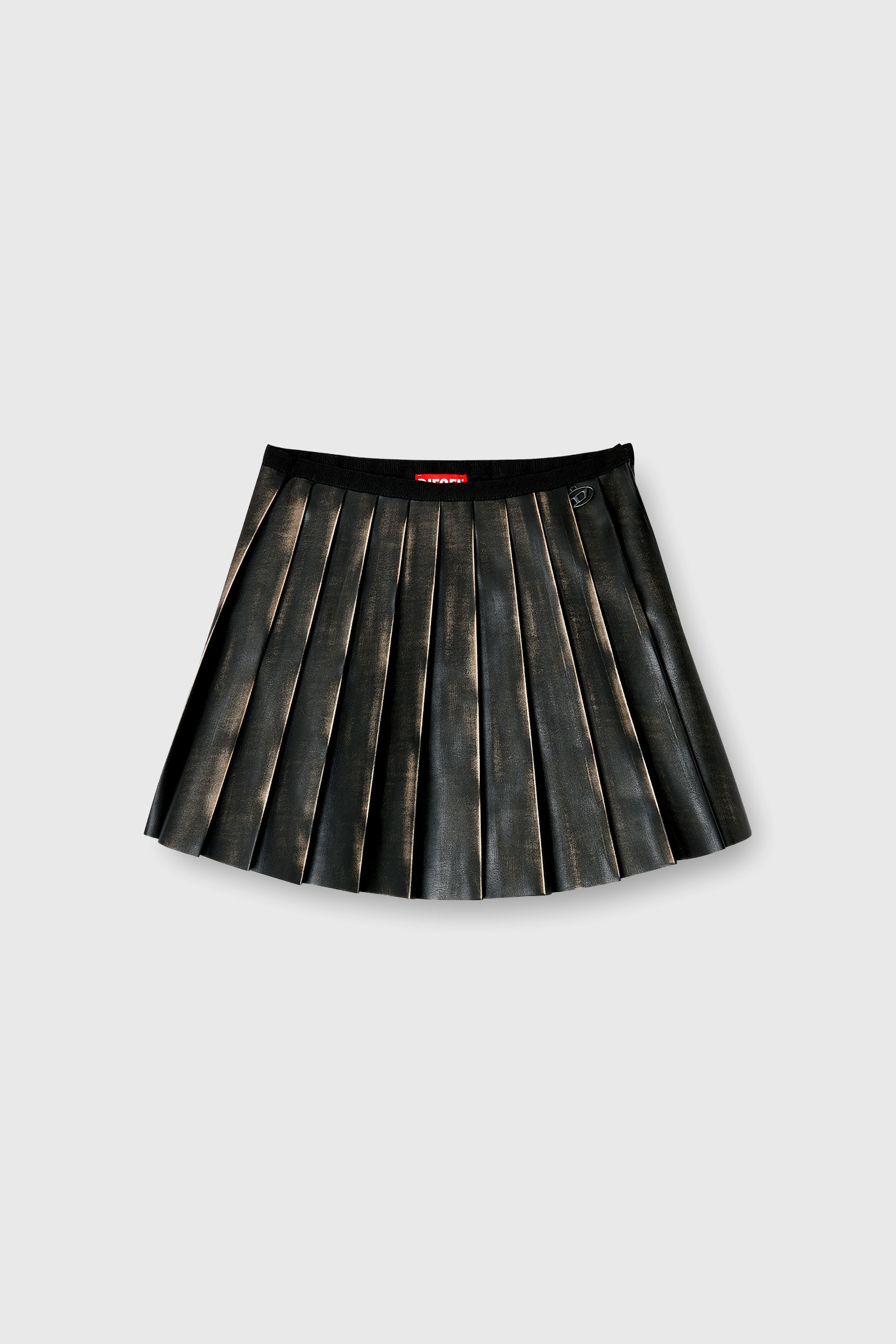 Diesel - O-SAKA-MINI, Woman's Short pleated skirt with distressed effect in Brown - 2