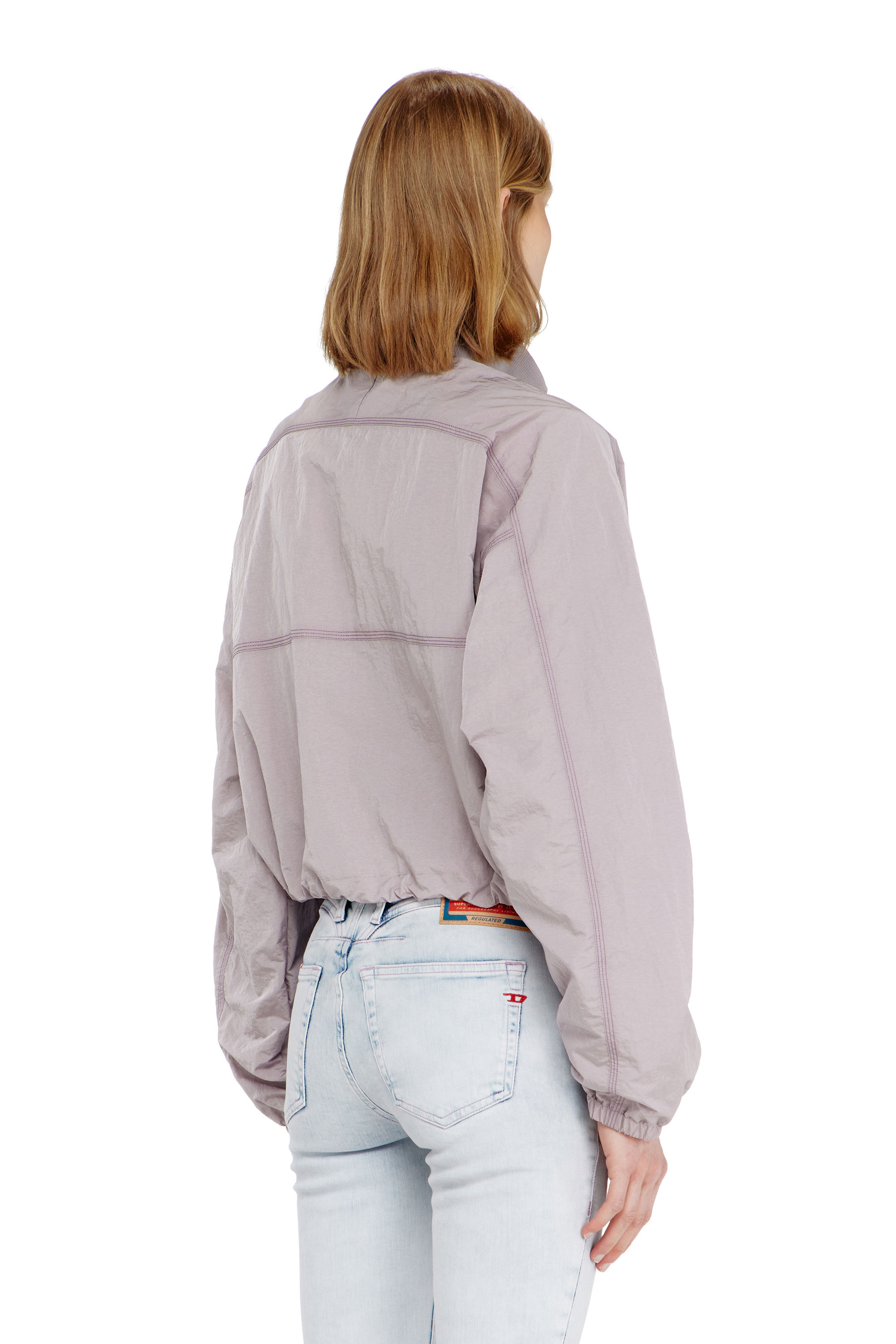 Diesel - G-ANOCK, Woman's Relaxed nylon jacket with mock neck in null - 4