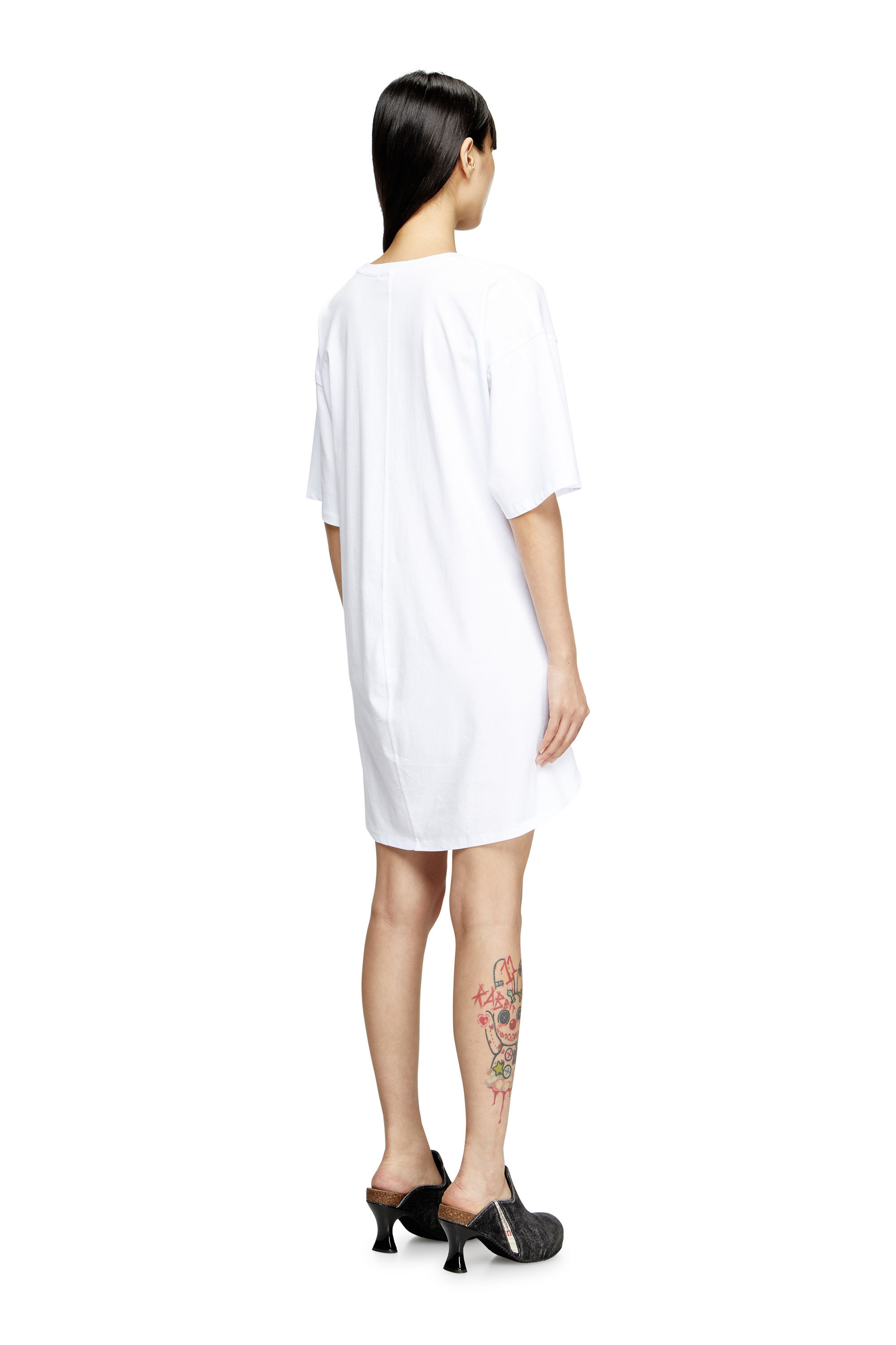 Diesel - D-EIVOR, Woman's T-shirt dress with tie front in White - 4