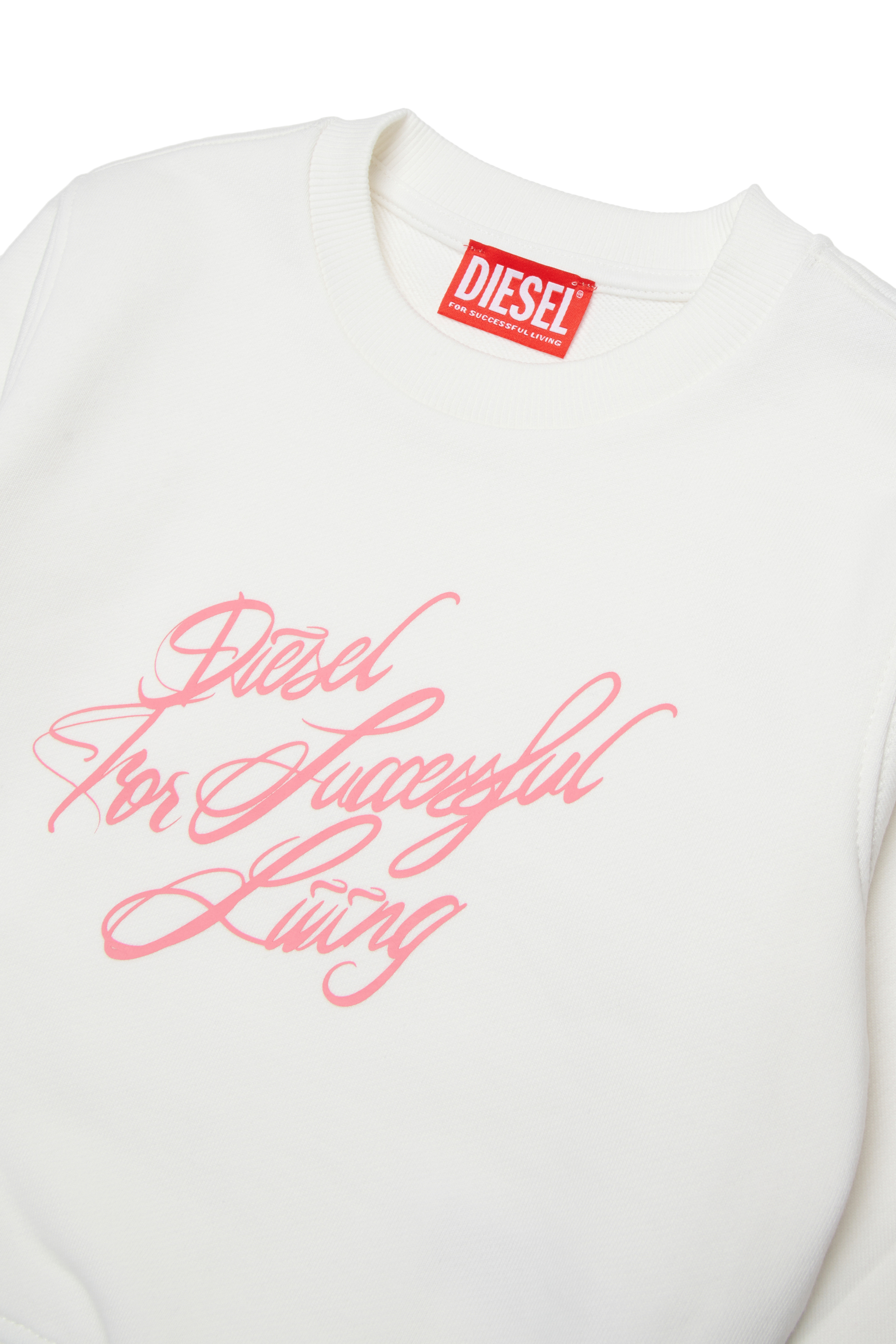 Diesel - SCRIPT, Woman's Cropped sweatshirt with script print in White - 3