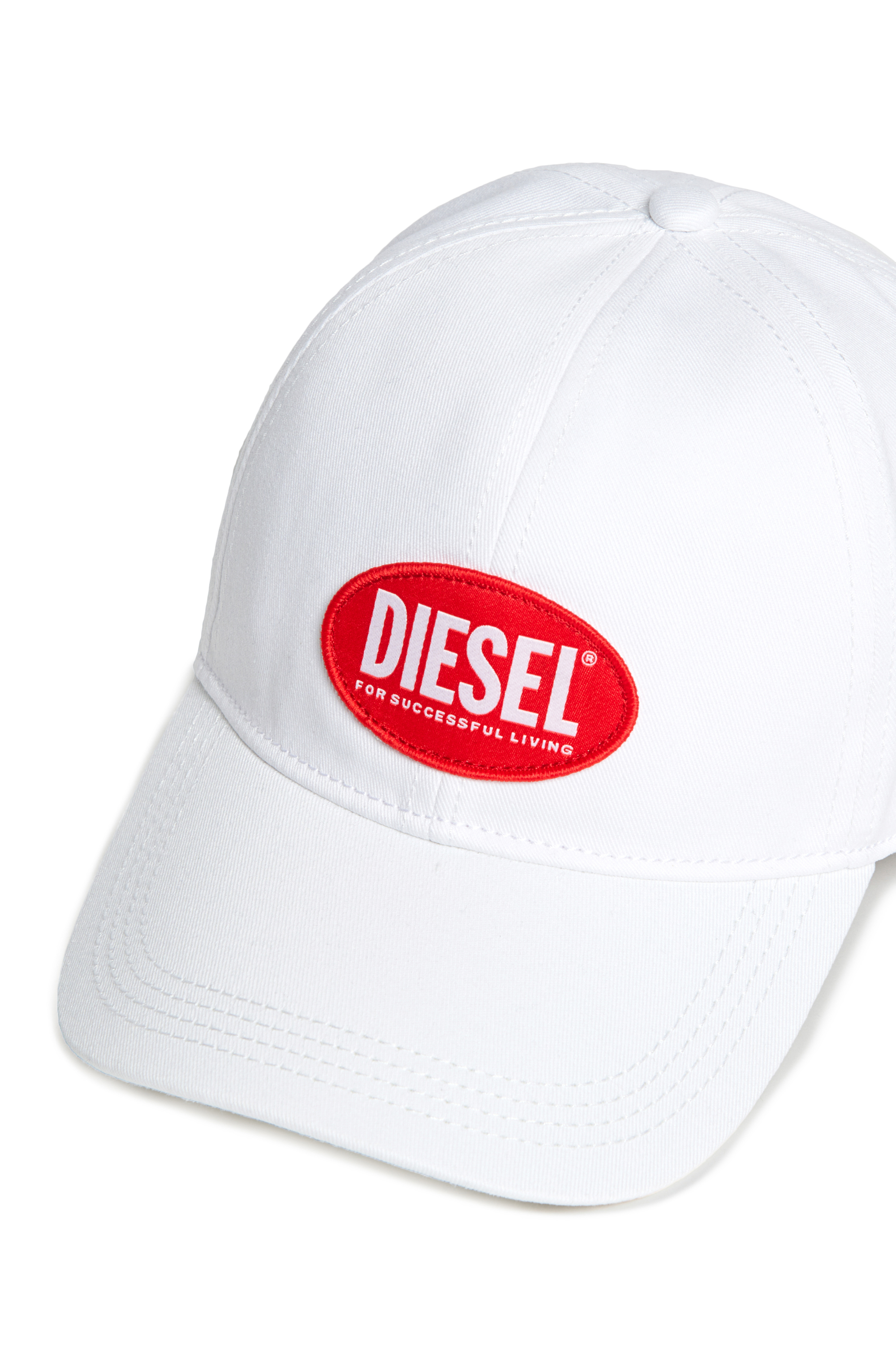 Diesel - FCORRYJACQWASH, Man's Cotton hat with logo in White - 3