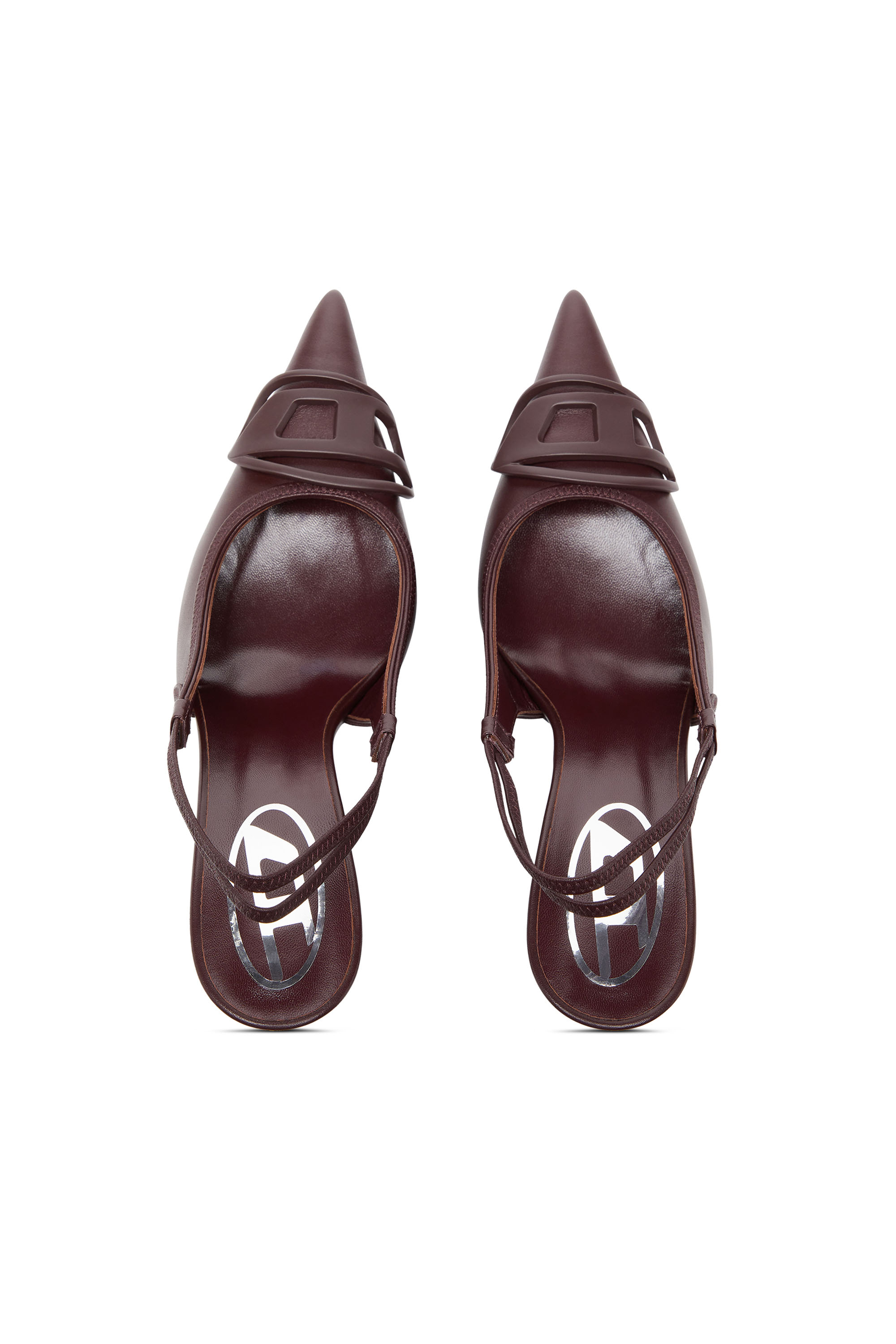 Diesel - D-VENUS SB, Woman's D-Venus-Burgundy slingback pumps in nappa leather in Burgundy - 4