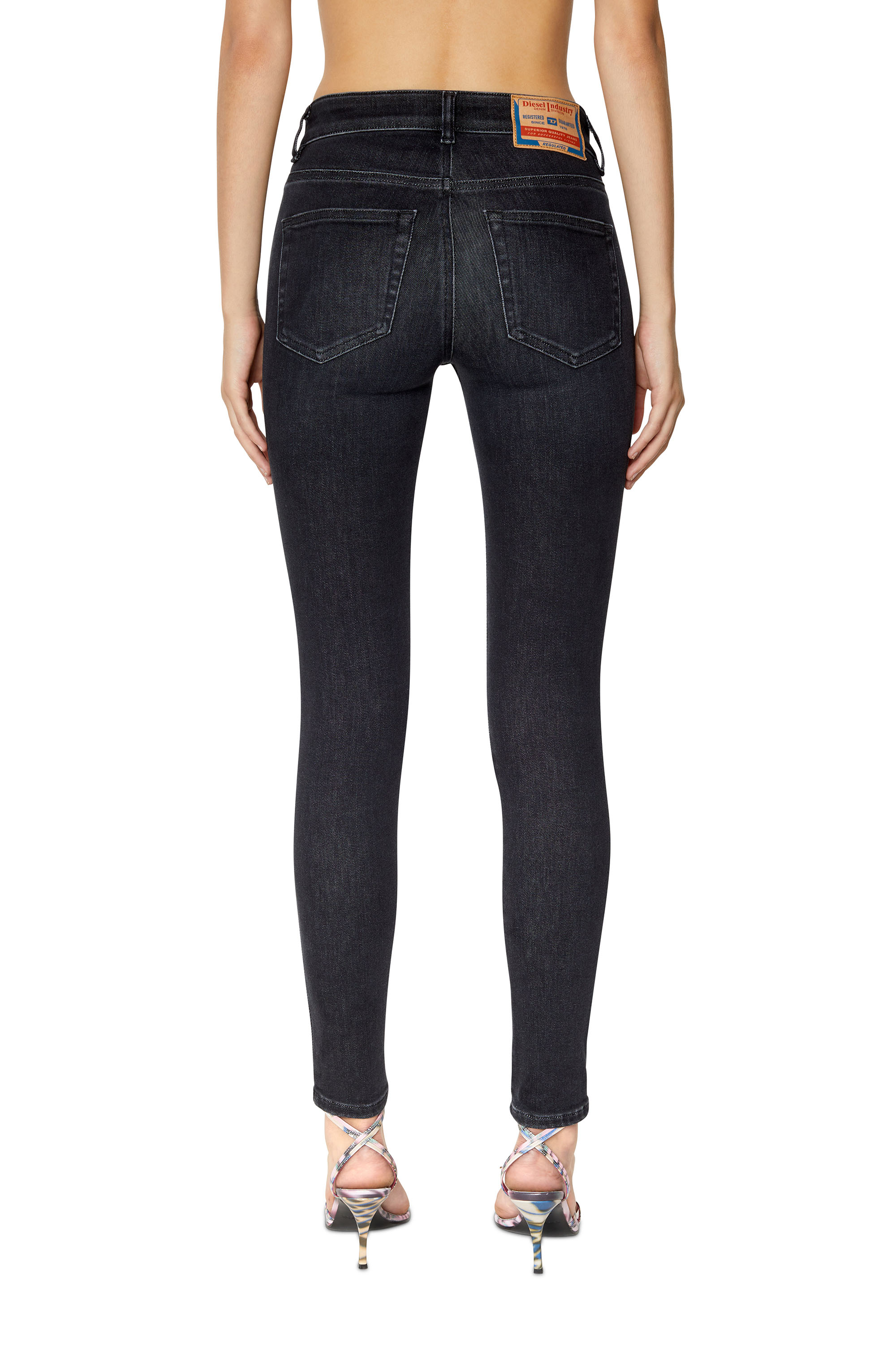 Diesel - Super skinny Jeans 2017 Slandy 09D96, Black/Dark grey - Image 2