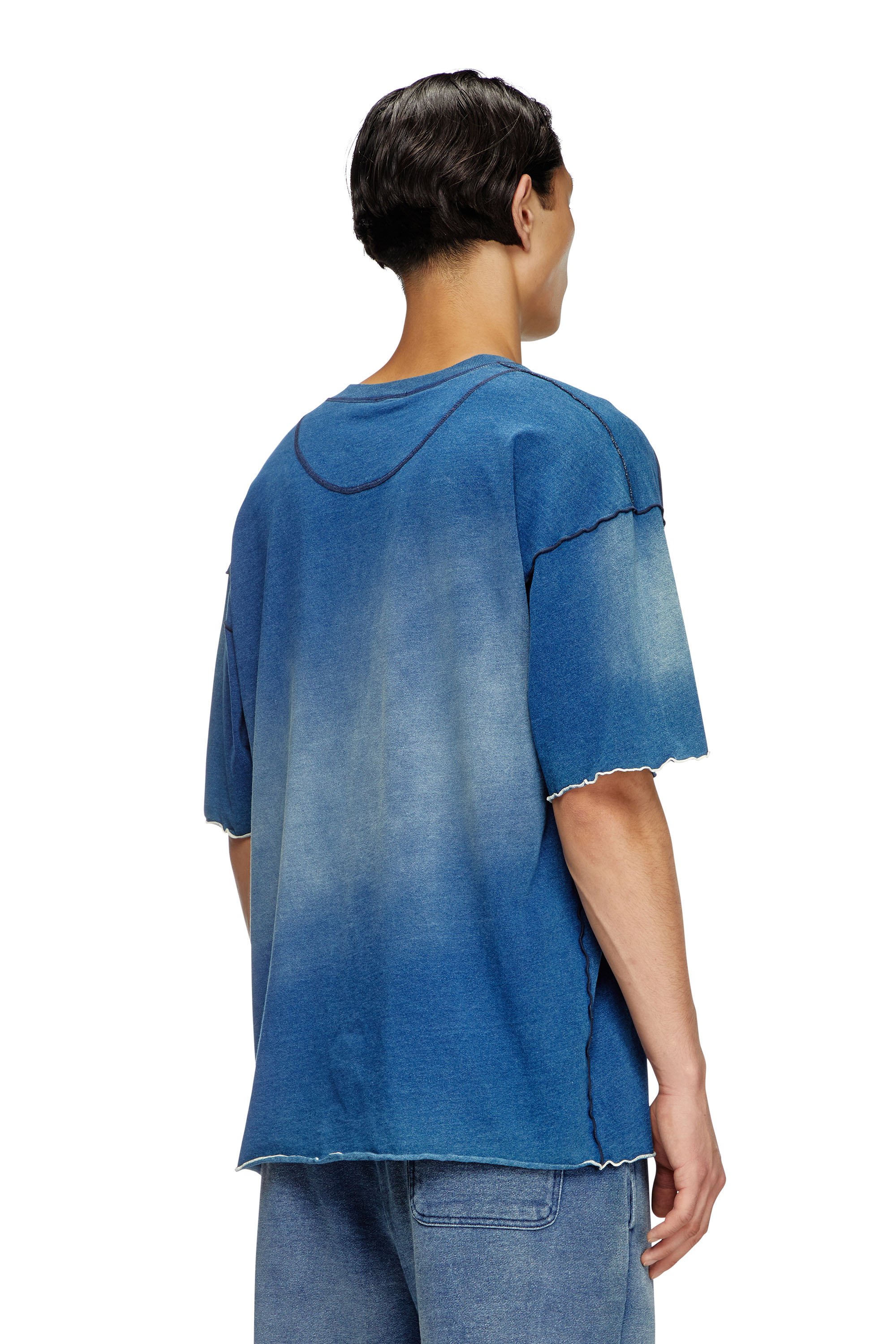 Diesel - T-CRAO-BOXT, Man's Faded T-shirt with micro logo in Blue - 4