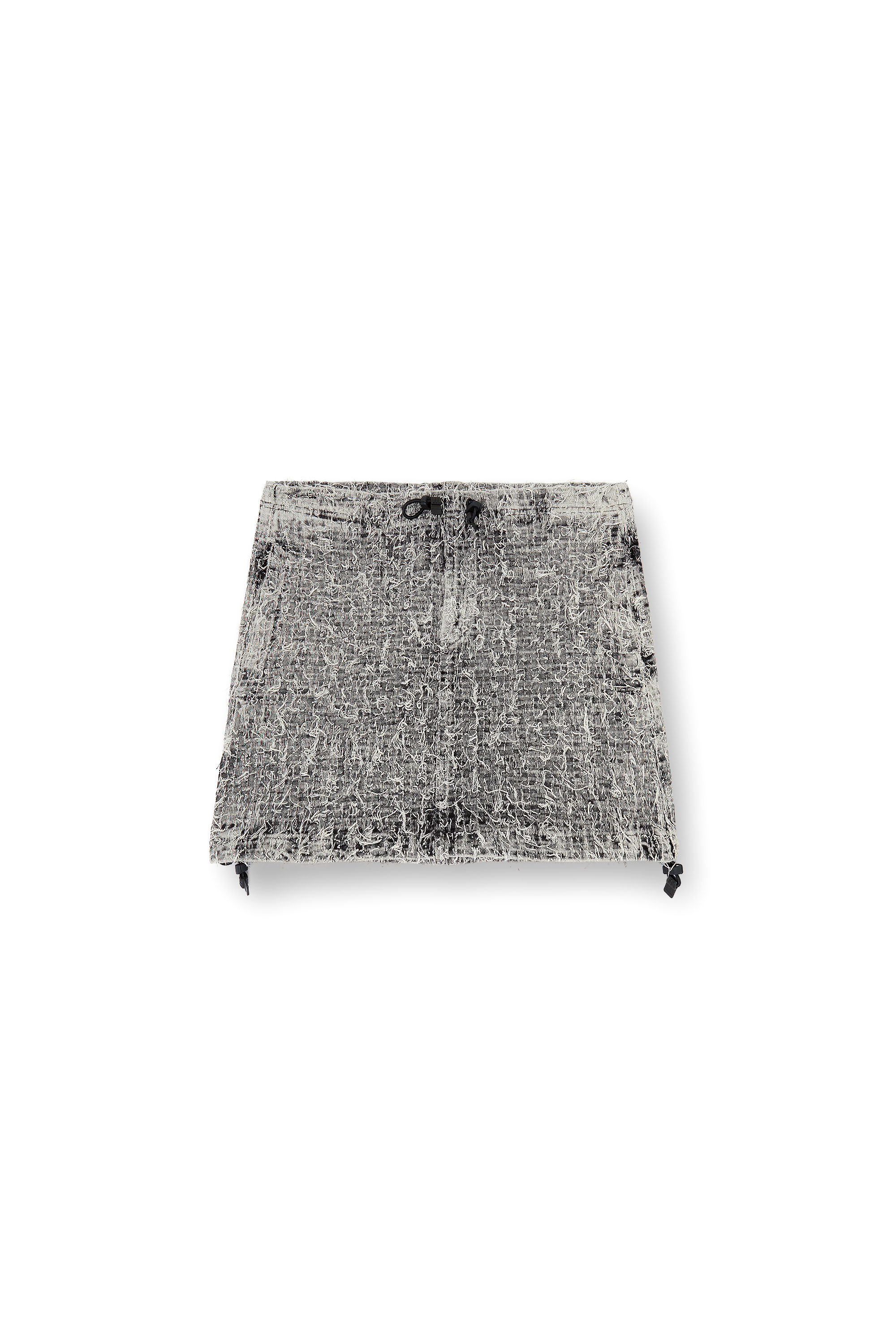 Diesel - DE-MINI-S, Woman's Mini skirt in bouclé denim in Grey - 4