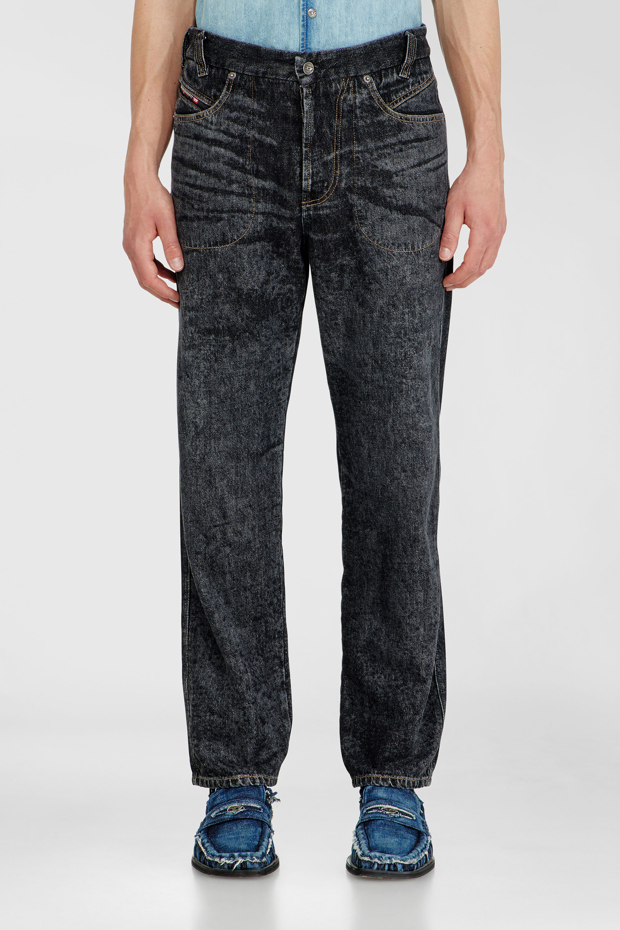 Diesel - Man's Relaxed Jeans D-Marcus 09Q24, Black/Dark grey - 4