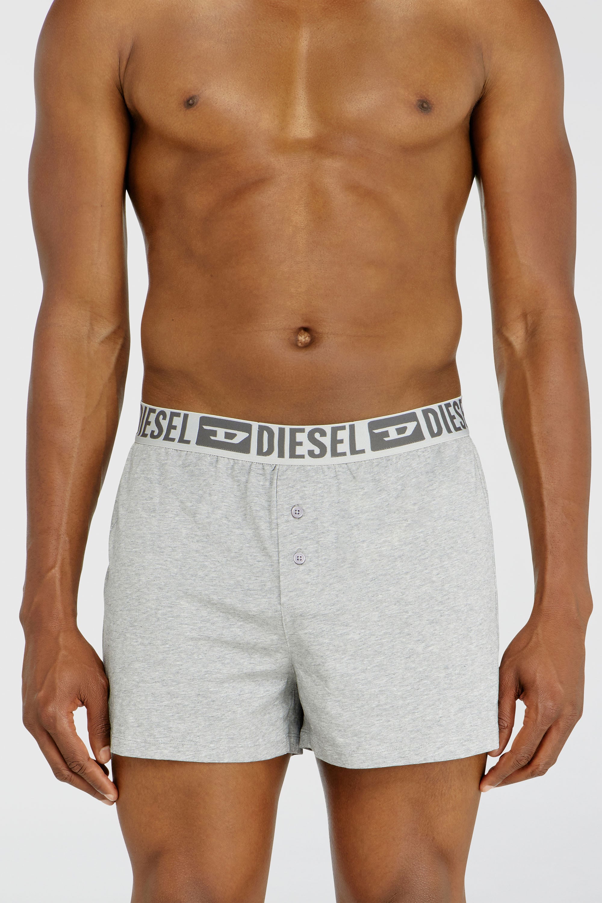 Diesel - STARKIE-D-CORE-2PACK, Man's Two-pack boxer shorts in stretch cotton in Grey/Black - 2