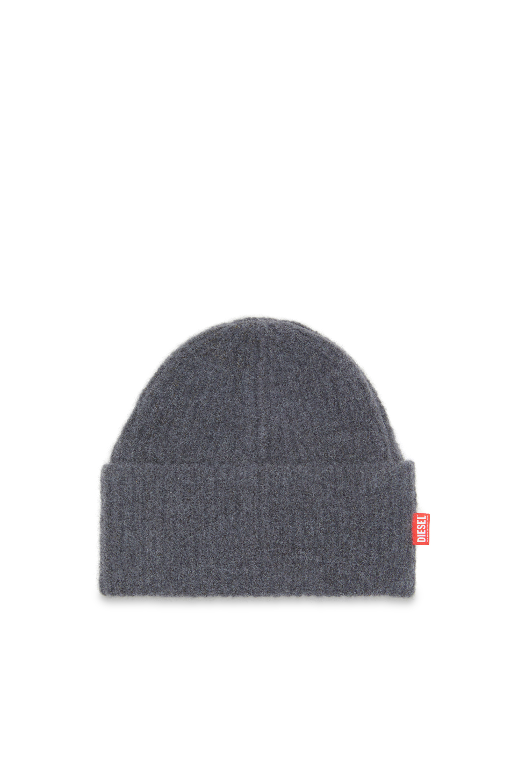 Diesel - K-LOLLO-HAT, Unisex's Ribbed alpaca beanie in Grey - 1