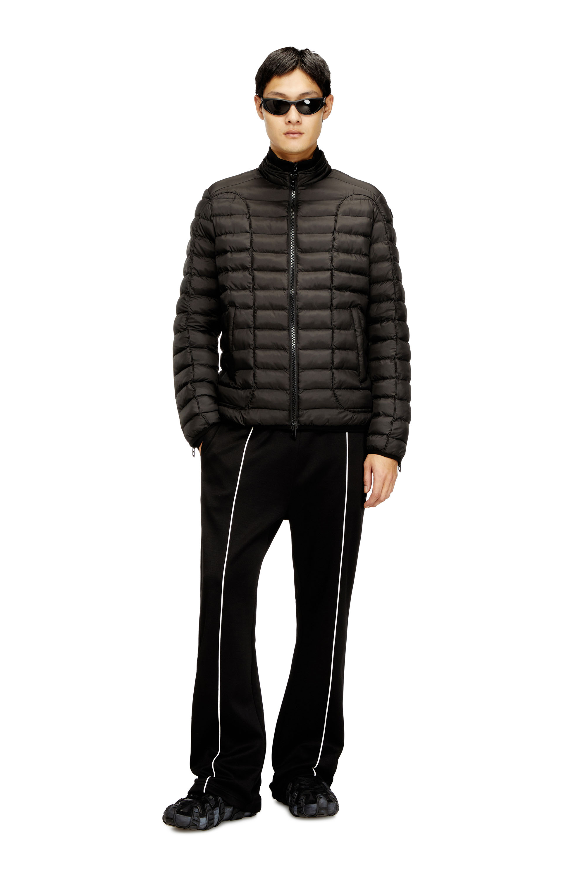 Diesel - W-PILOT, Man's Puffer jacket in light nylon in Black - 2