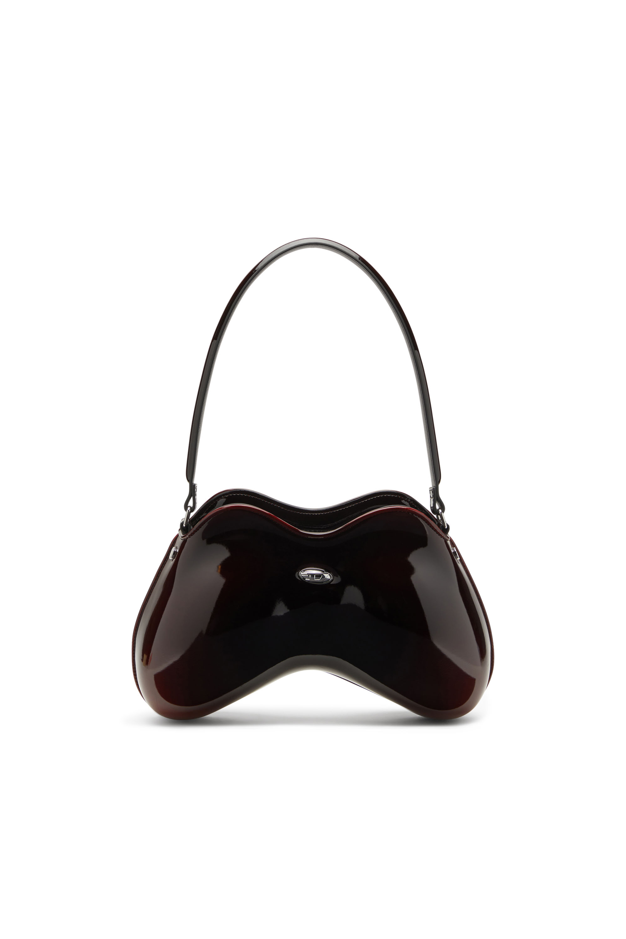 Diesel - DOUBLE-D SHOULDER, Woman's Double-D-Rigid shoulder bag in dégradé glossy PU in Burgundy - 1