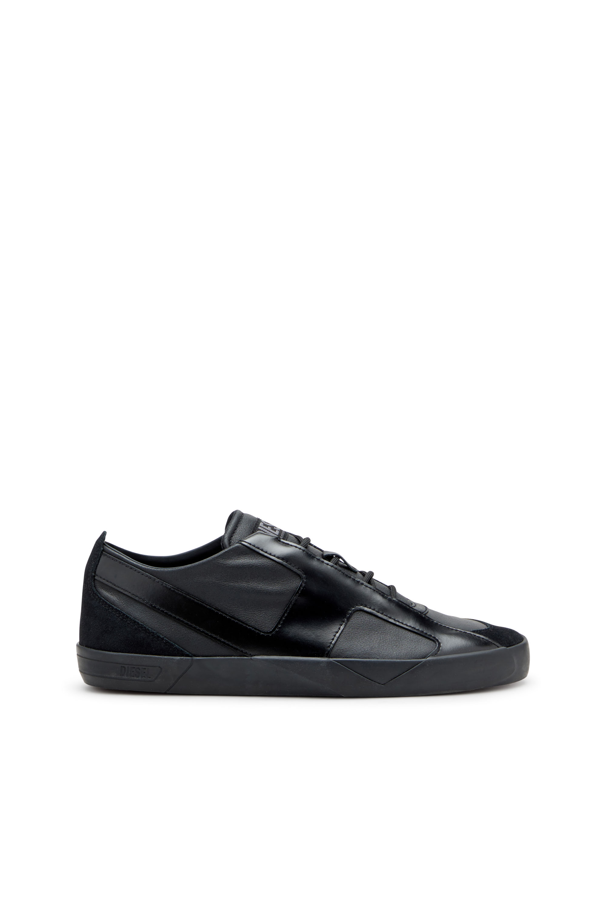 Diesel - S-SLANTE-D LOW, Man's S-Slante-D-Sneakers in suede and leather with D logo in Black - 1