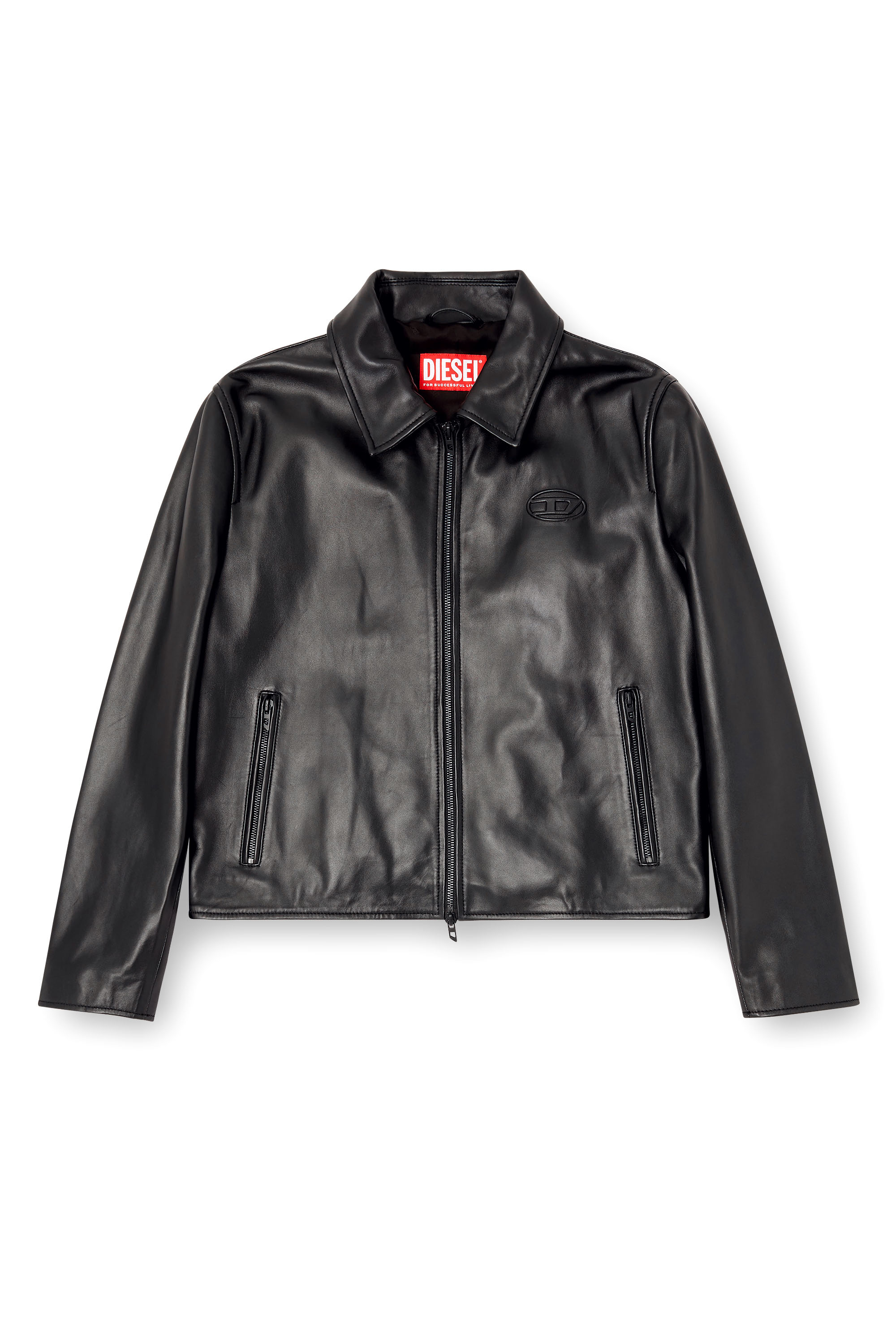 L-AMAR-FEM-S2, Black Diesel - L-AMAR-FEM-S2, Woman's Coach jacket in leather in Black - 2
