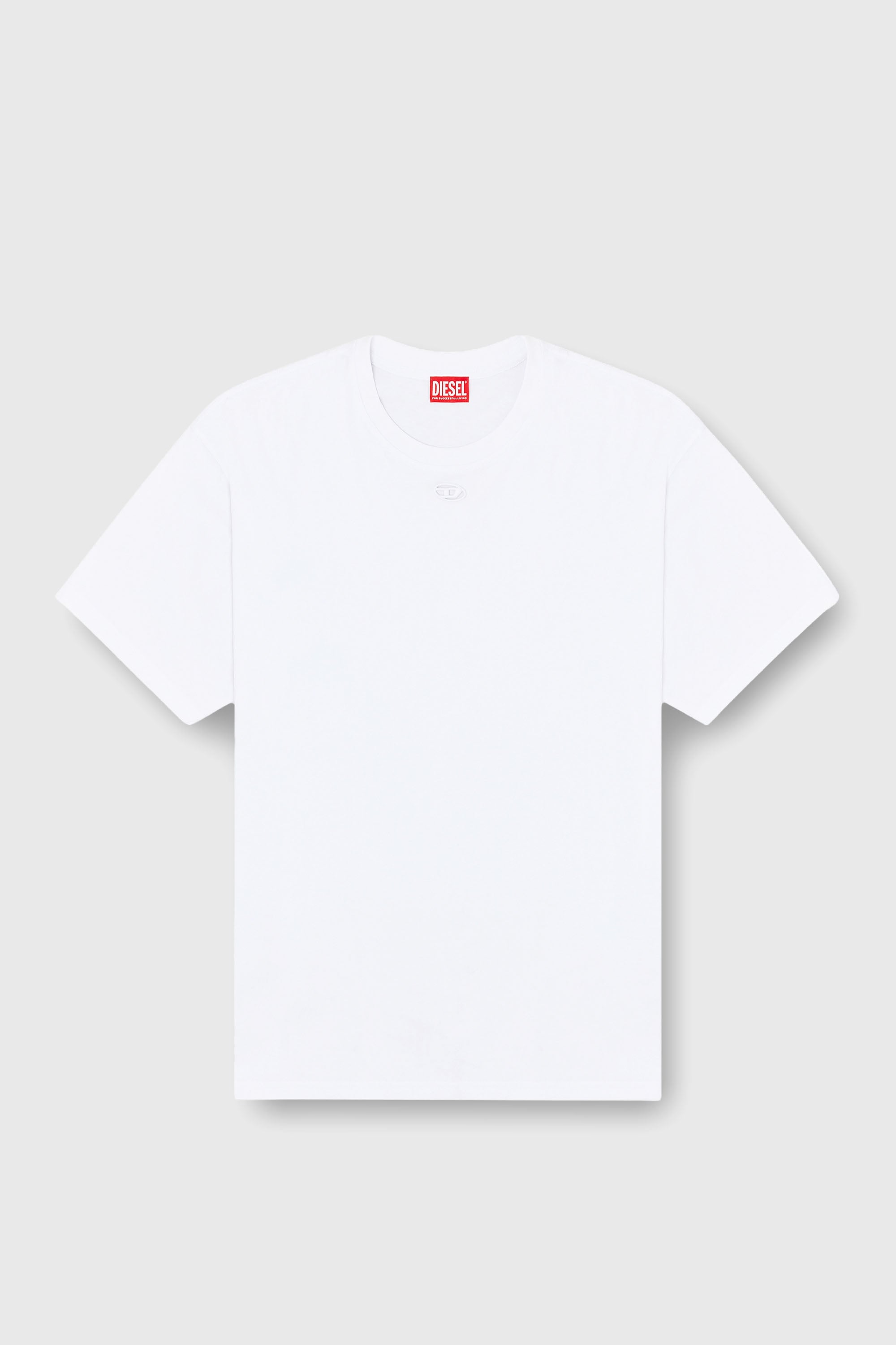 Diesel - T-BOXT-DCO, Man's Relaxed cotton T-shirt with Oval D embroidery in White - 1