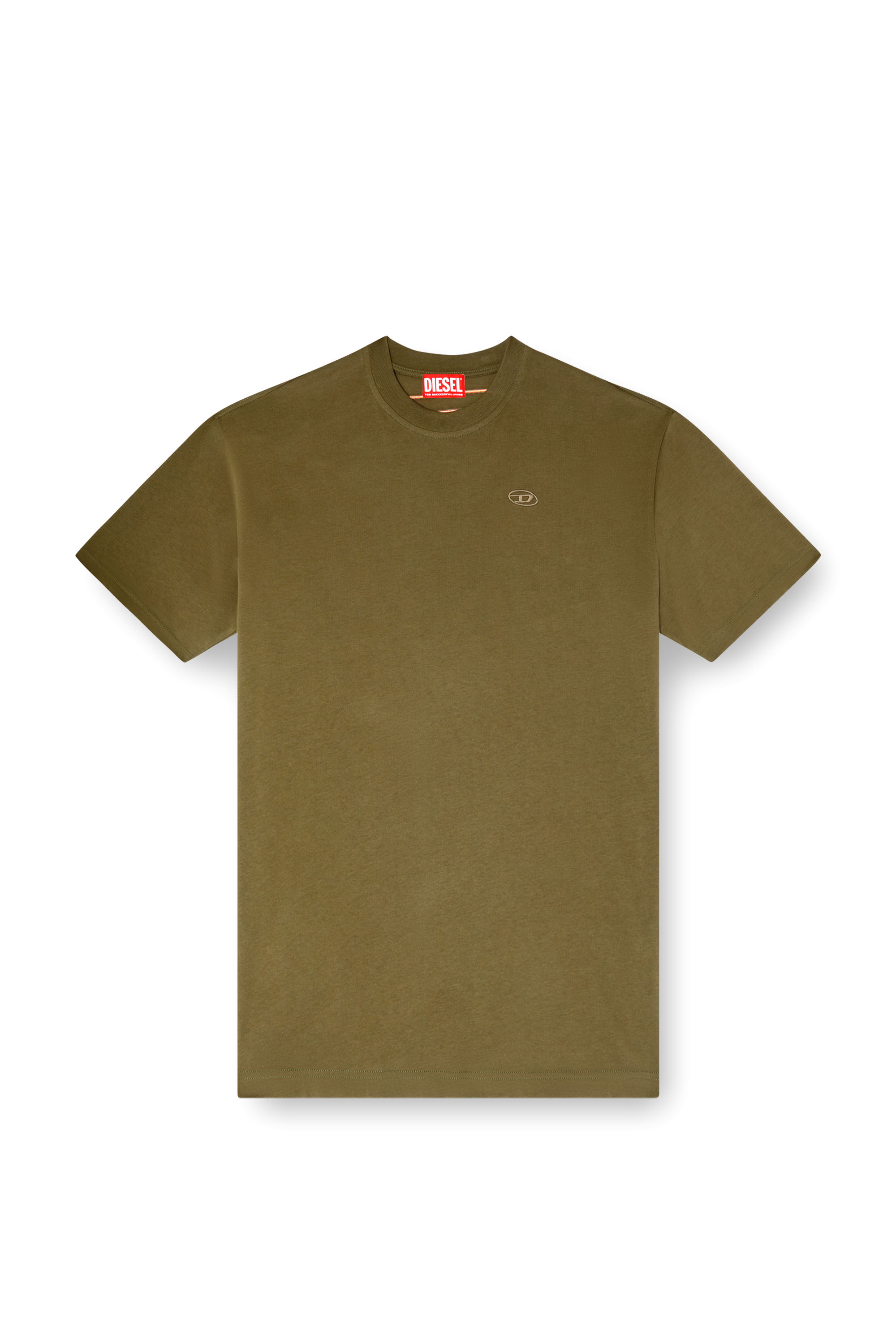 Diesel - T-BOGGY-MEGOVAL-D, Man's T-shirt with maxi oval D embroidery in Green - 3