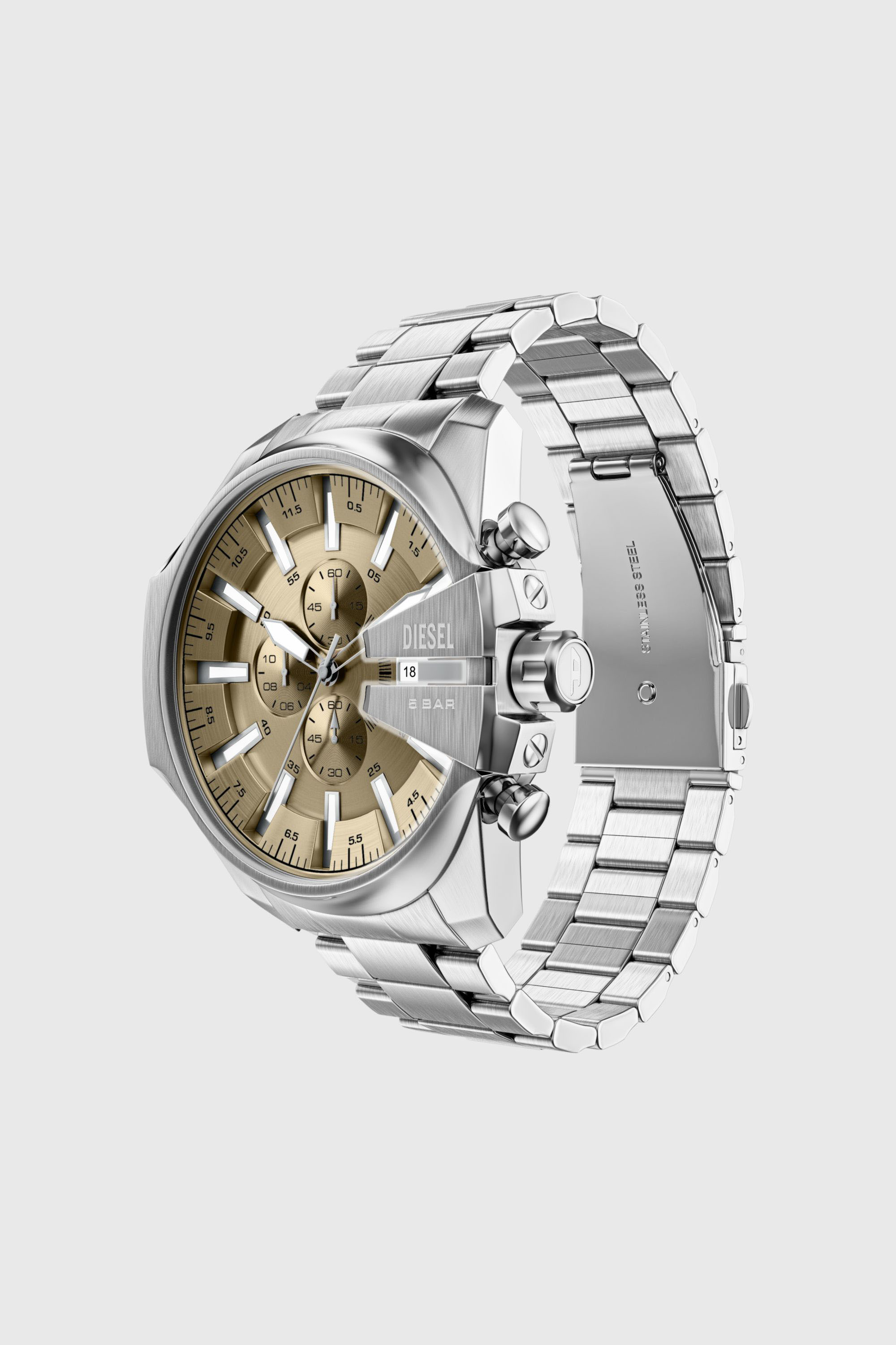 Diesel - DZ4702 WATCH, Man's Mega Chief Slim Chronograph Stainless Steel Watch in Silver - 2