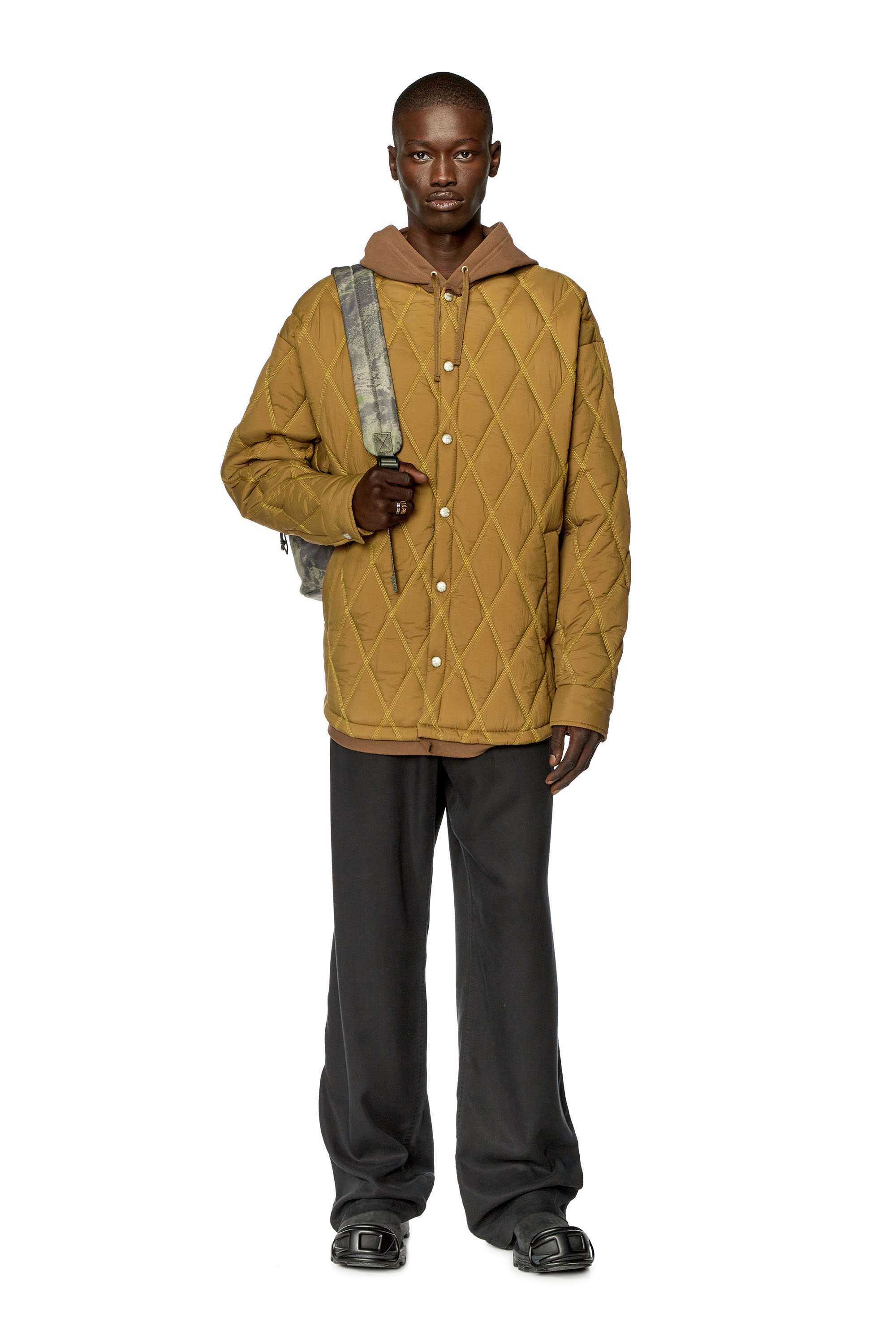 Diesel - RAVE BACKPACK X, Man's Rave Backpack X - Backpack in recycled earth-print fabric in Grey/Blue - 1