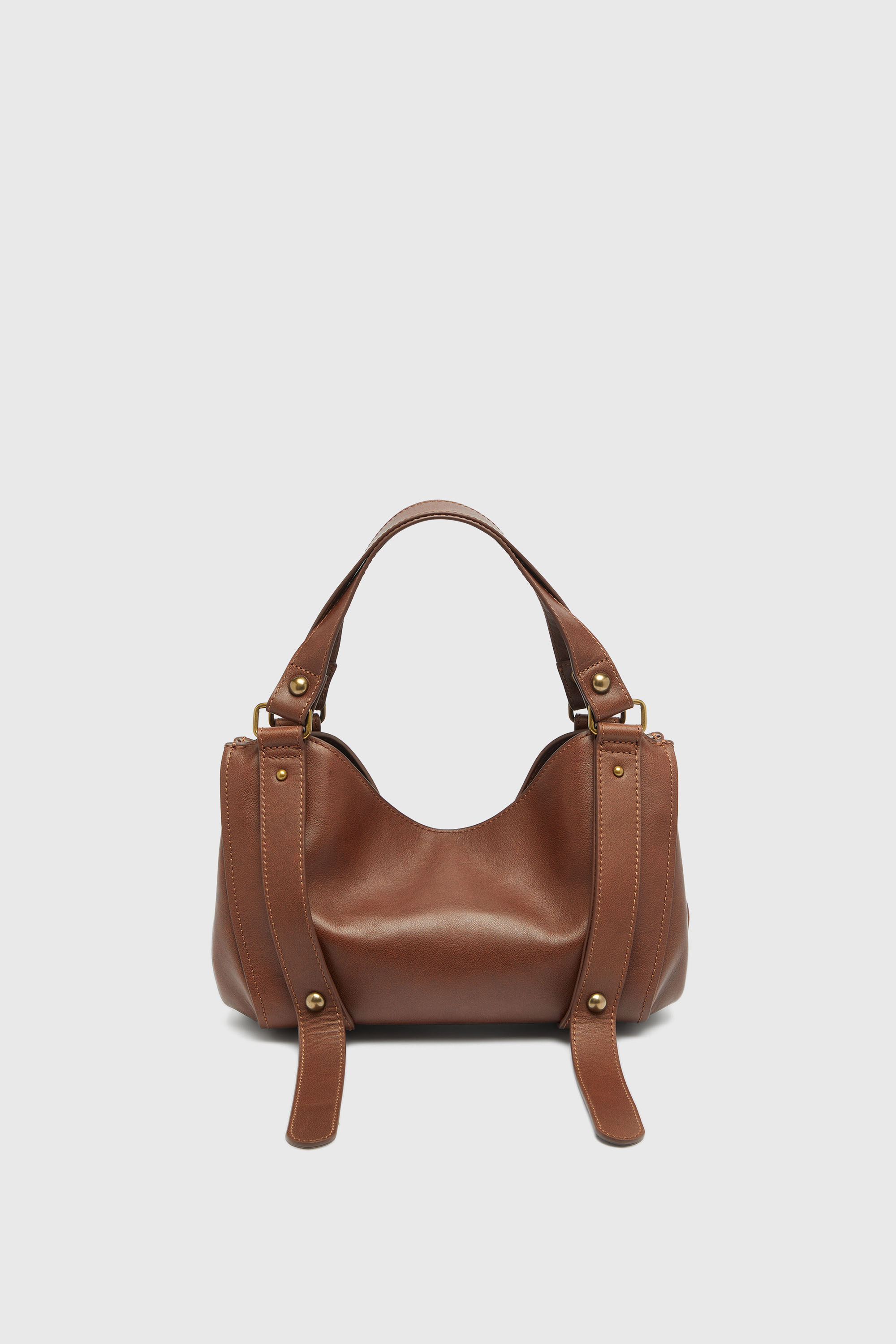 Diesel - D-ONE TOPHANDLE S, Woman's D-One-Small top-handle bag in treated leather in Brown - 2