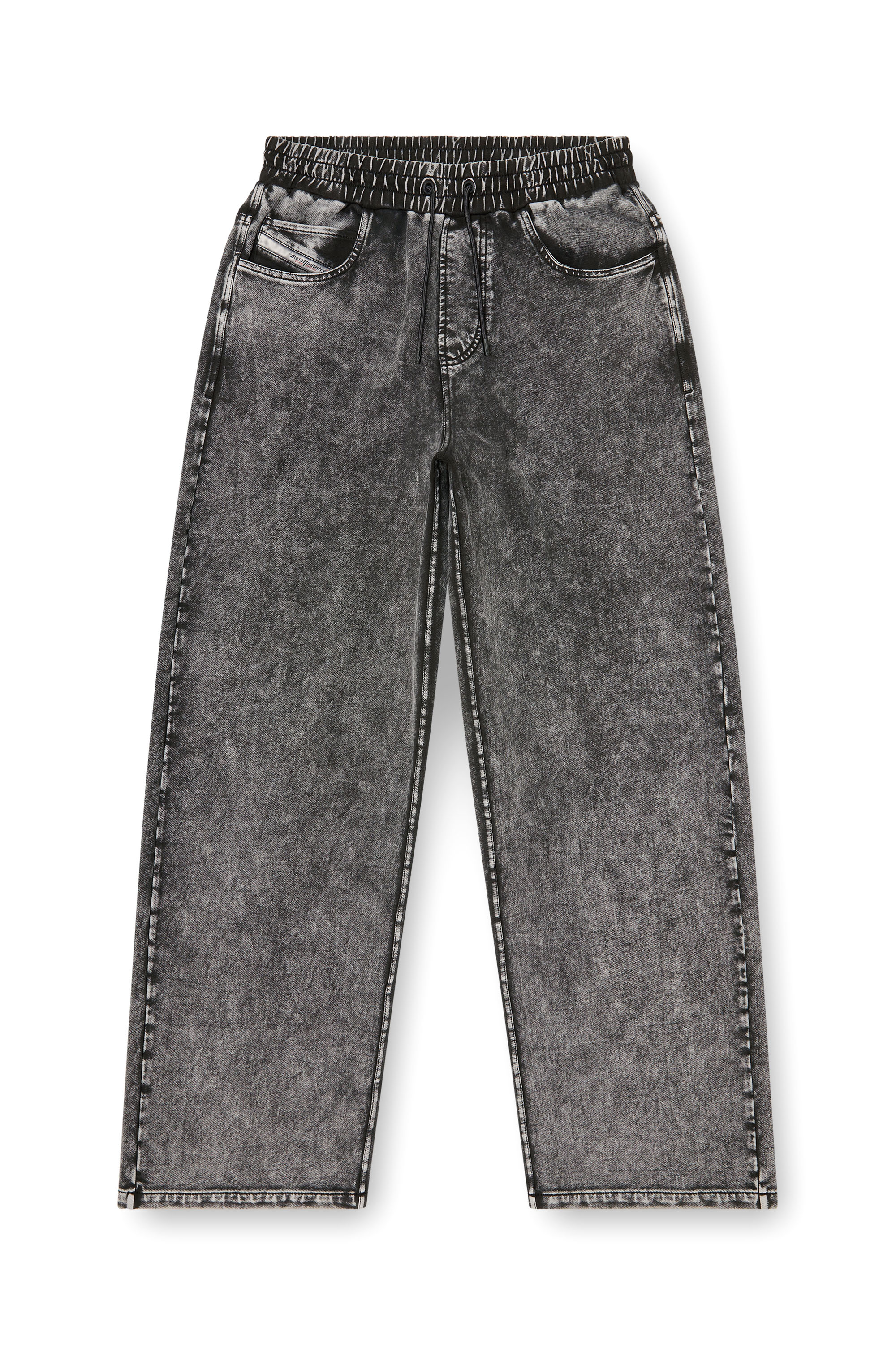 Diesel - P-STUK, Man's Sweatpants with denim effect in Grey - 4