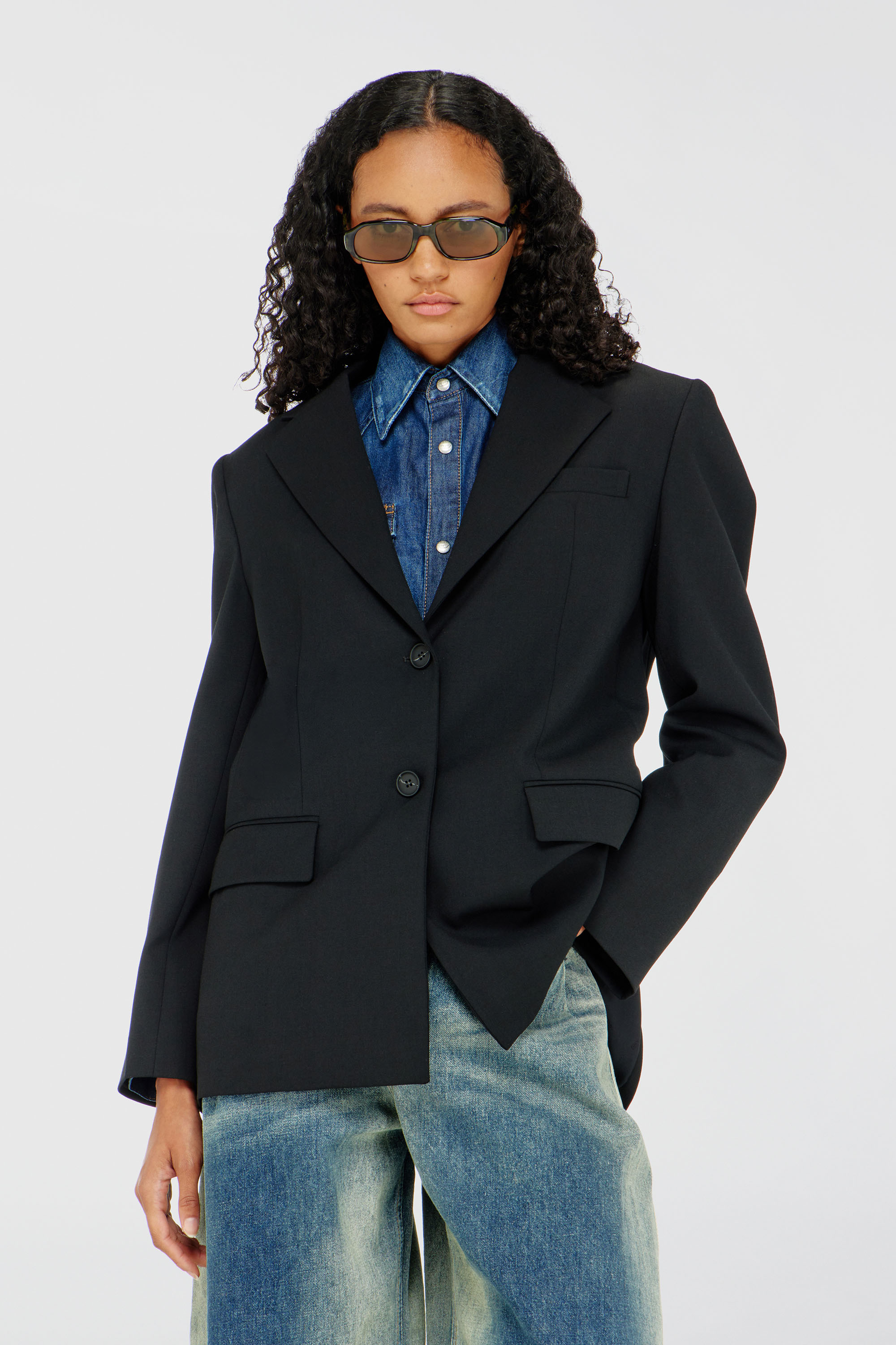 Diesel - G-KESS-R1, Woman's Blazer in wool blend in Black - 1