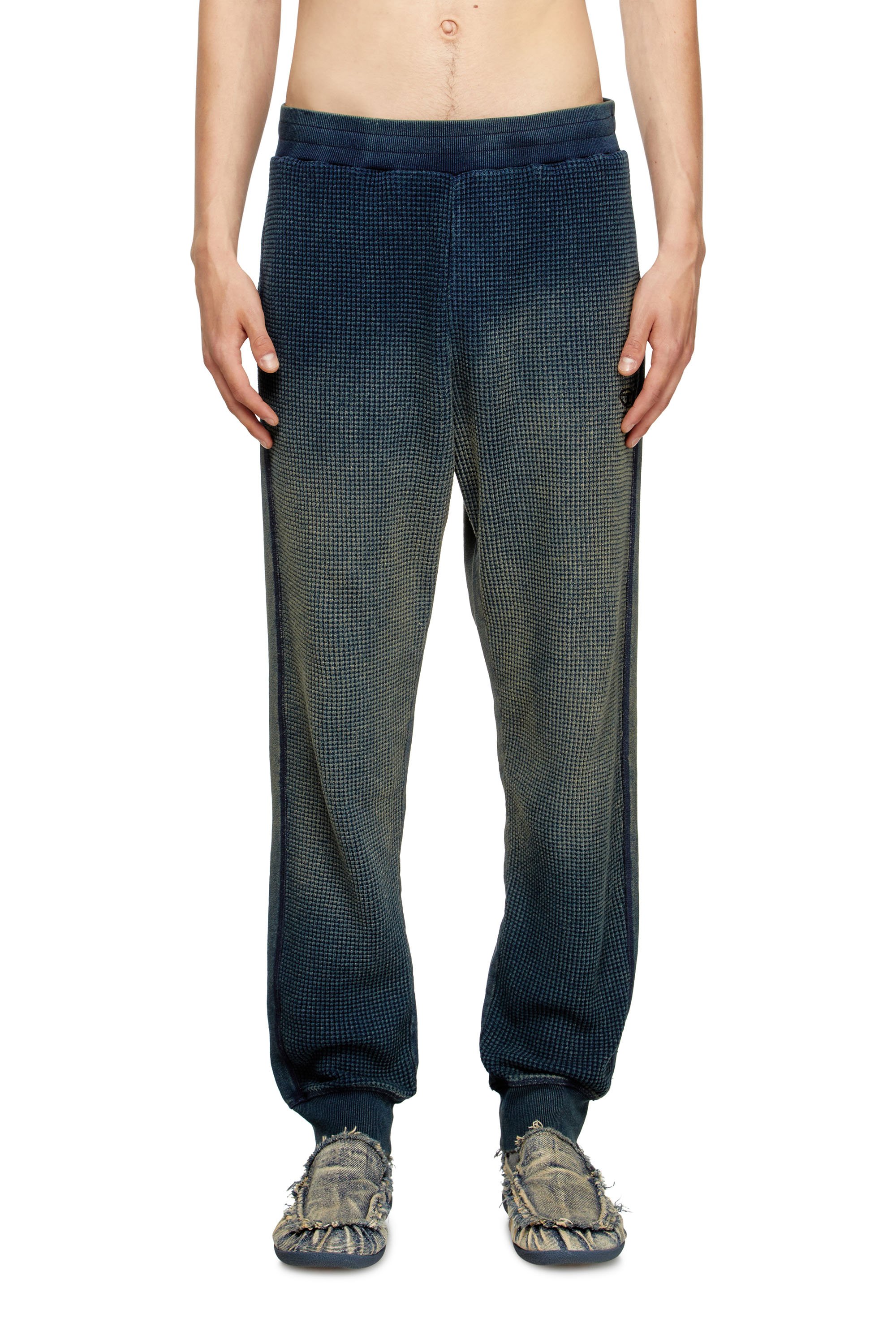 Diesel - P-WAFY, Man's Waffle track pants in Dark Blue - 1