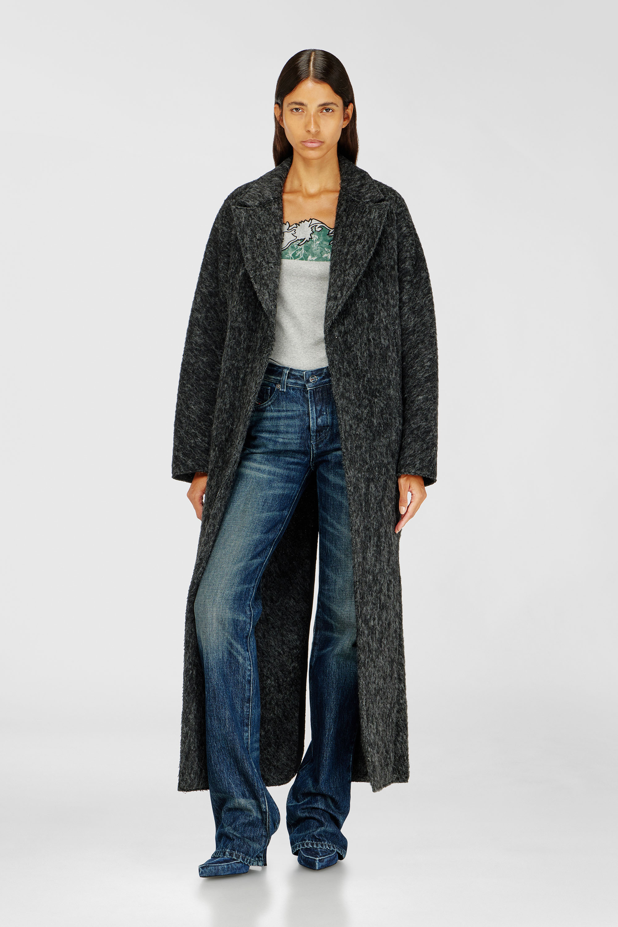 Diesel - W-SAYTA, Woman's Long coat in wool and alpaca blend in null - 1