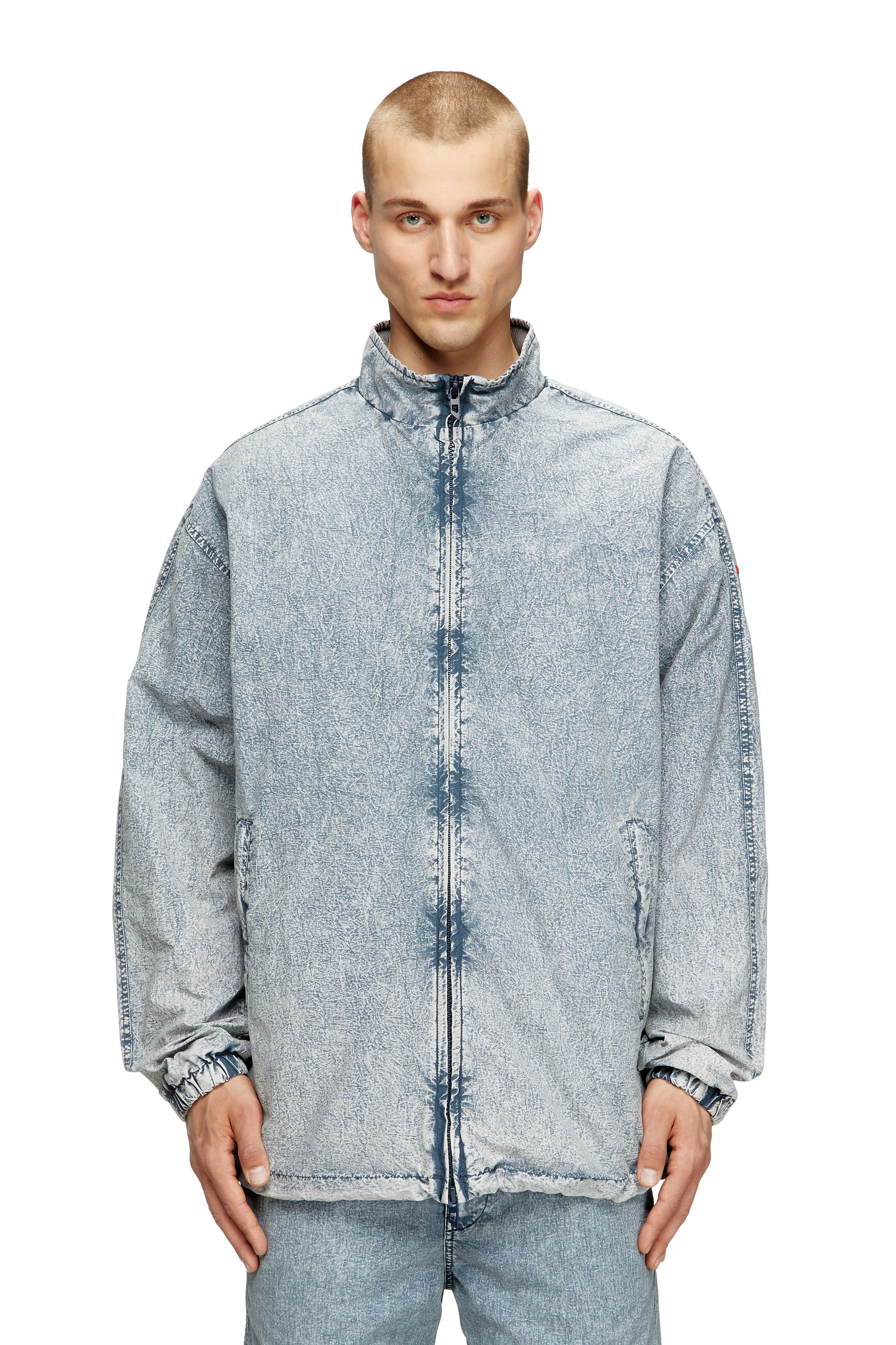 Diesel - J-WILSON, Man's Jacket in recycled nylon taslan in Light Blue - 3