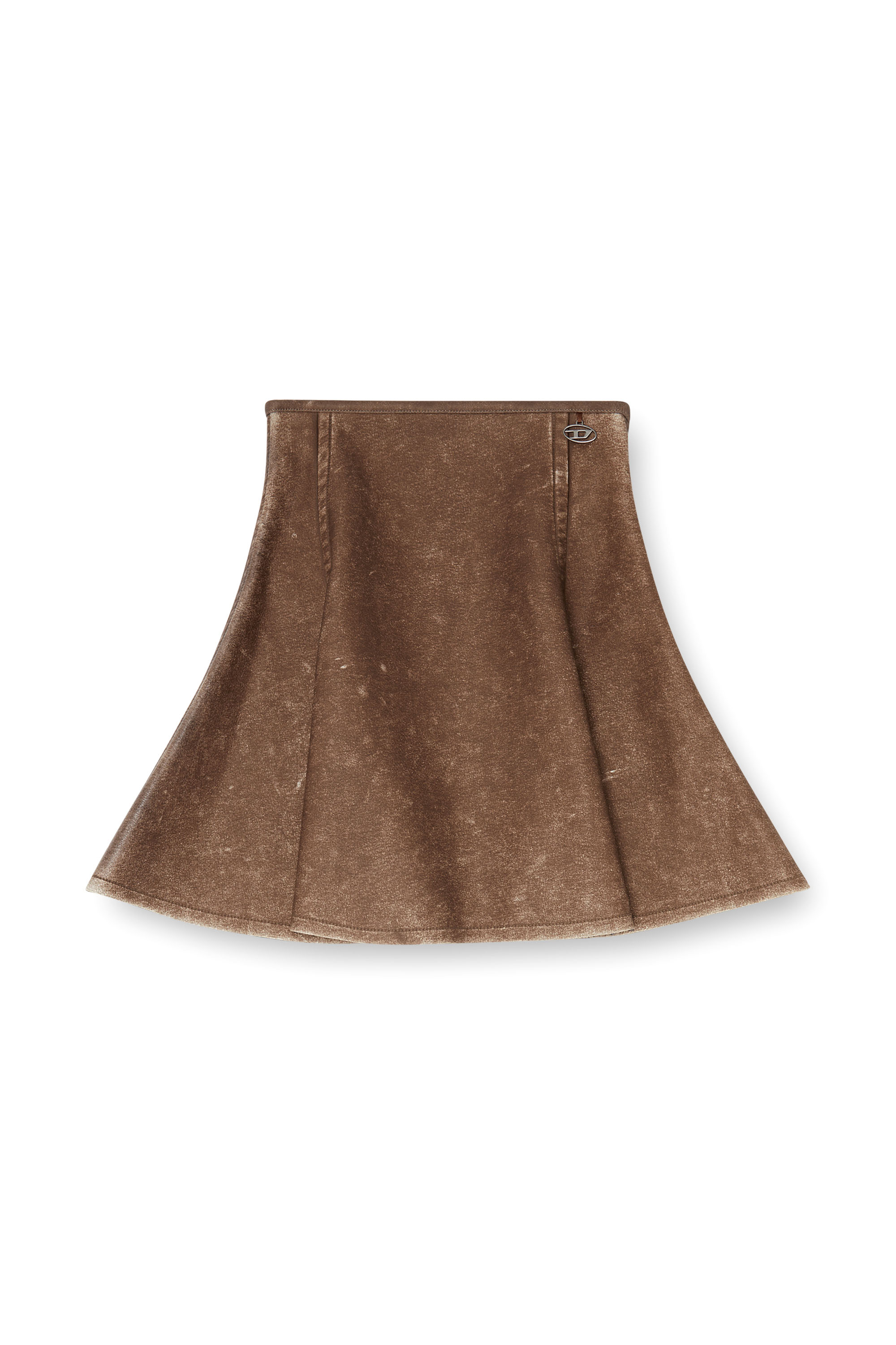 Diesel - O-ERINA, Woman's Flared miniskirt in bonded material in null - 4