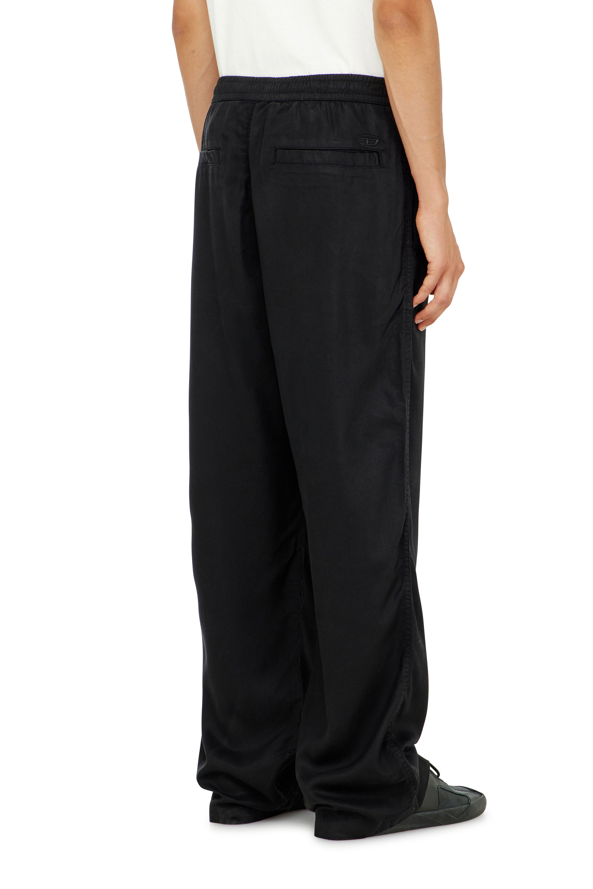 Diesel - P-DREYER-C, Man's Drawstring pants in faded twill in Black - 4