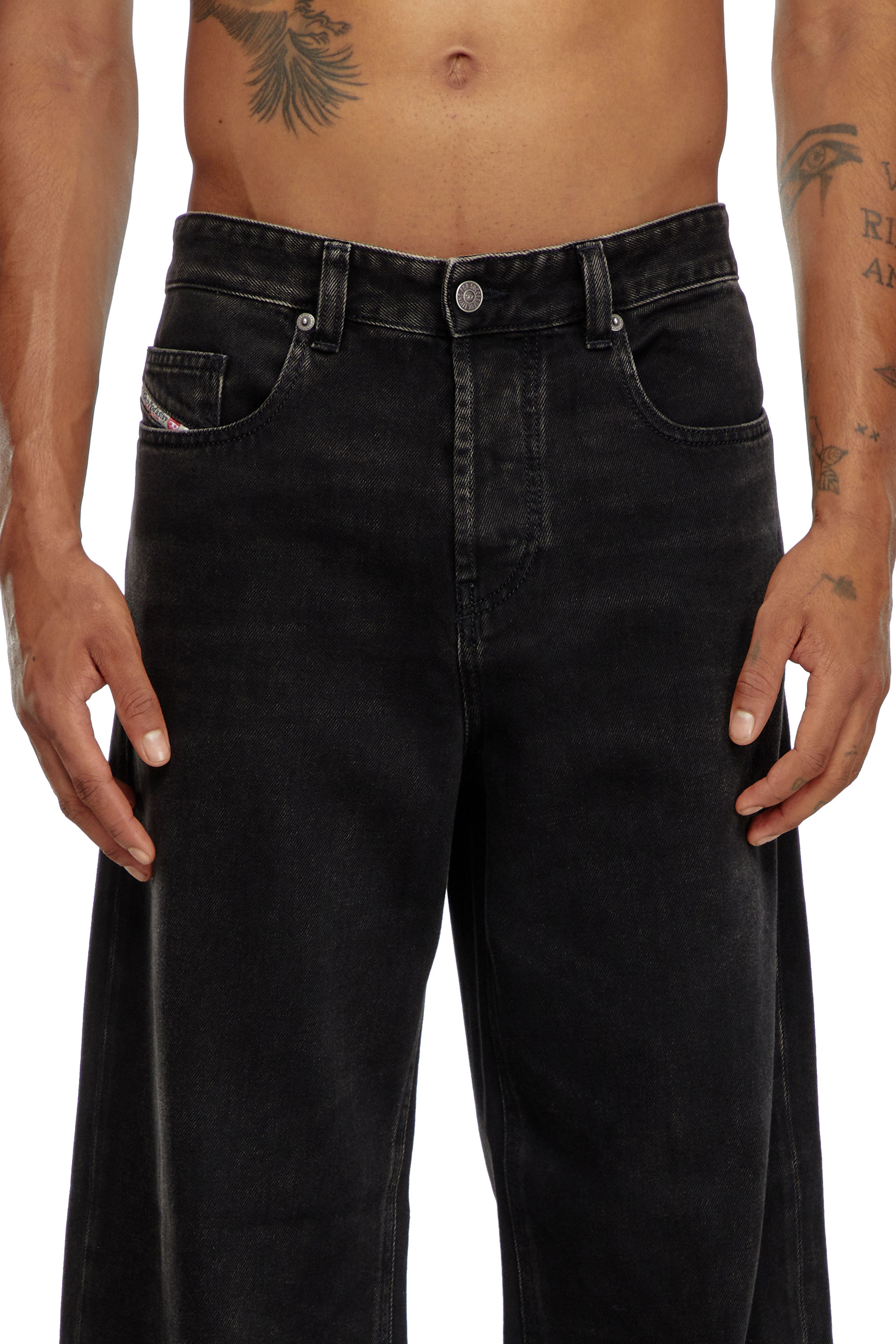 Relaxed Jeans 2001 D-Macro 09I35, Black/Dark grey Diesel - Man's Relaxed Jeans 2001 D-Macro 09I35, Black/Dark grey - 5