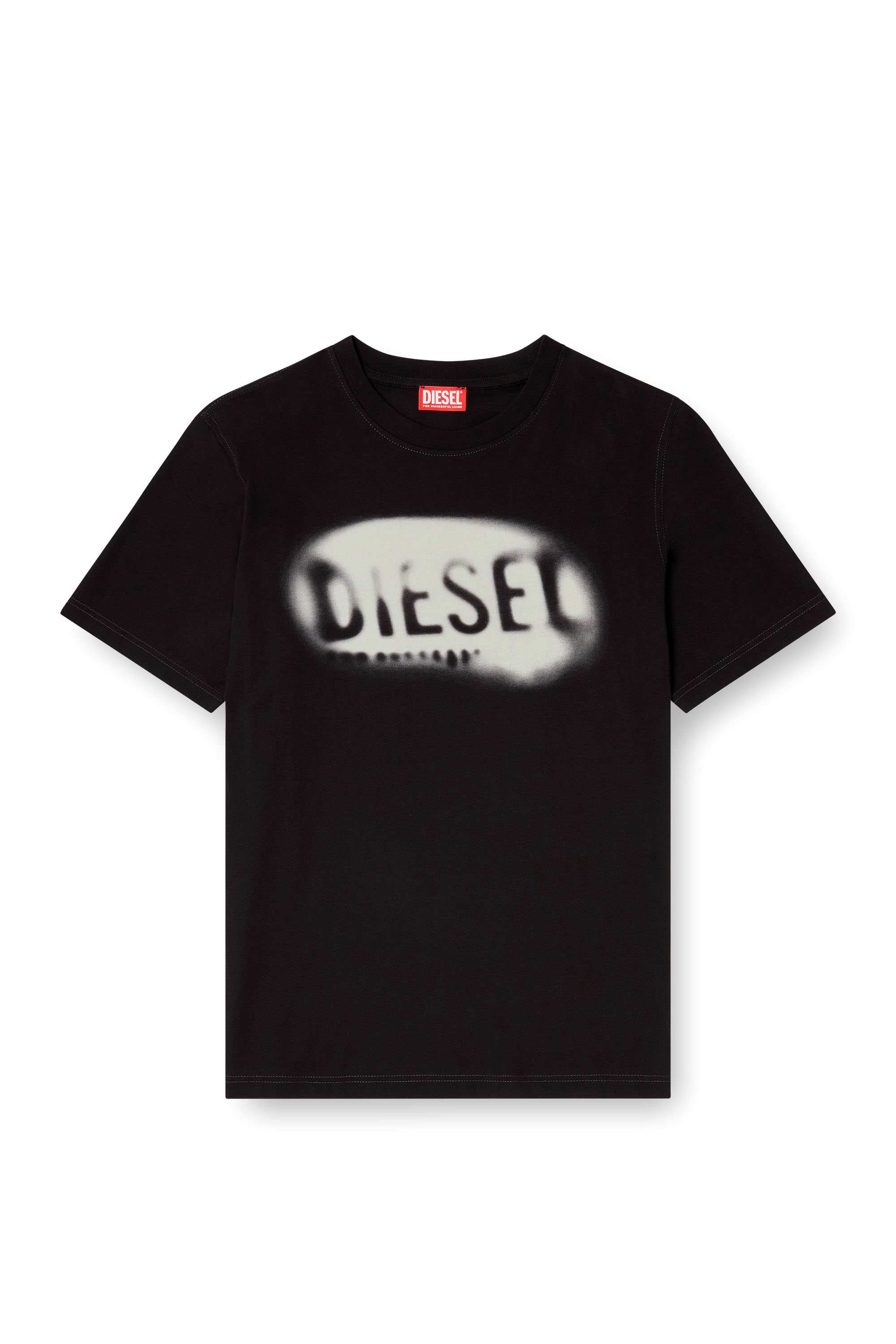 Diesel - T-ADJUST-V2, Man's Light cotton T-shirt with faded logo in Black - 3