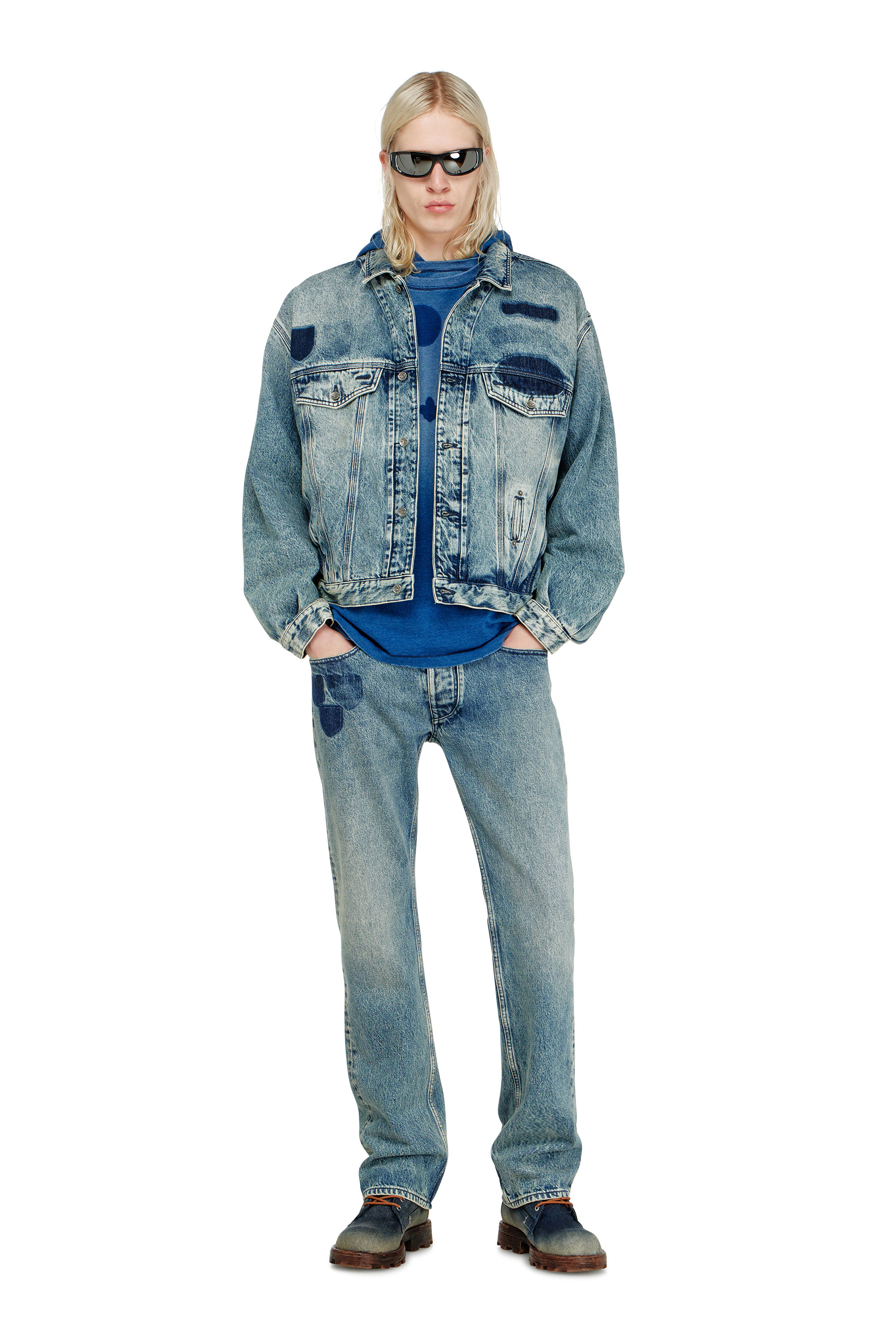 Diesel - T-NOX, Man's T-shirt with shadow-effect patches in null - 2