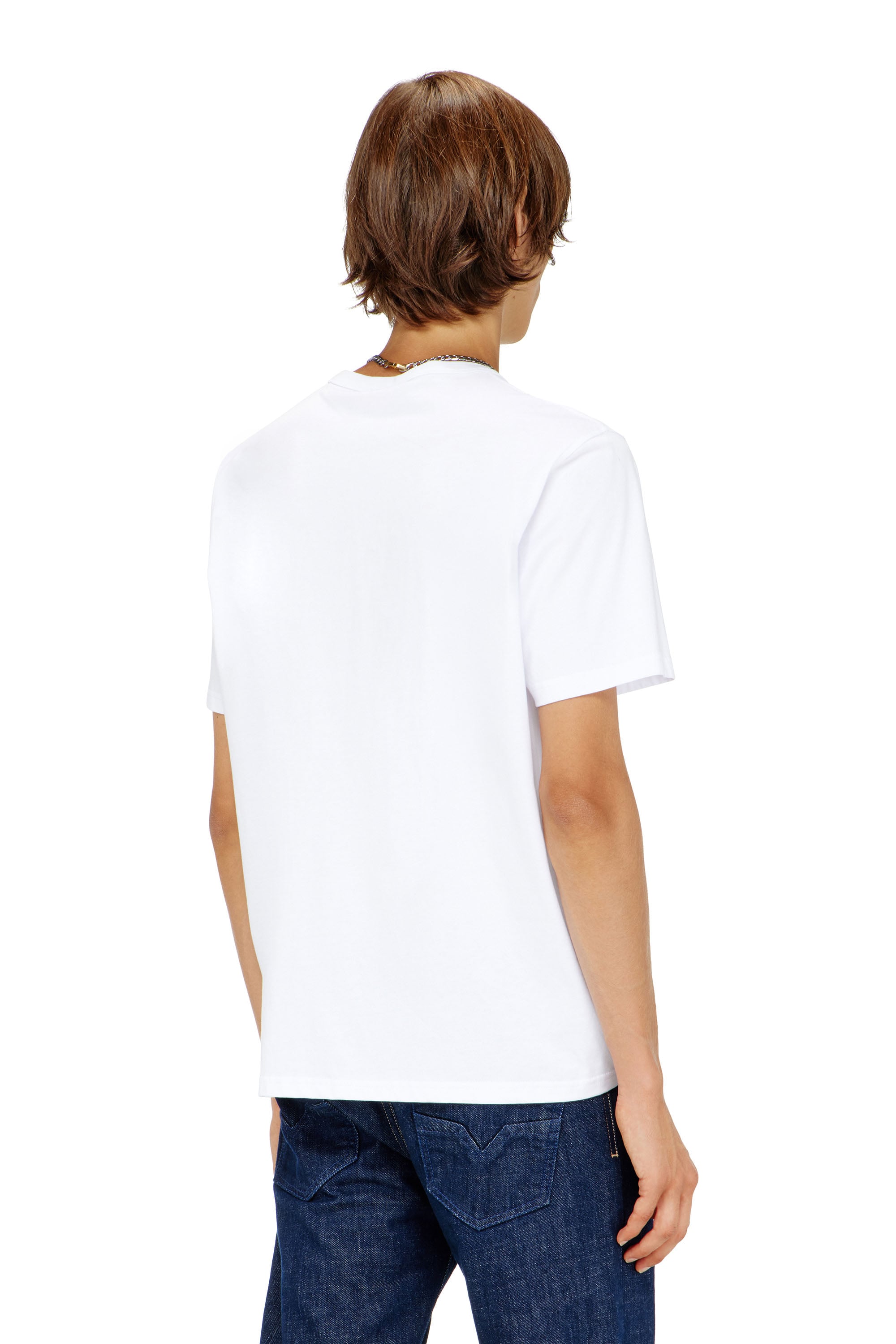 Diesel - T-ADJUST-MICRODIV, Unisex's T-shirt with micro-embroidered logo in White - 4