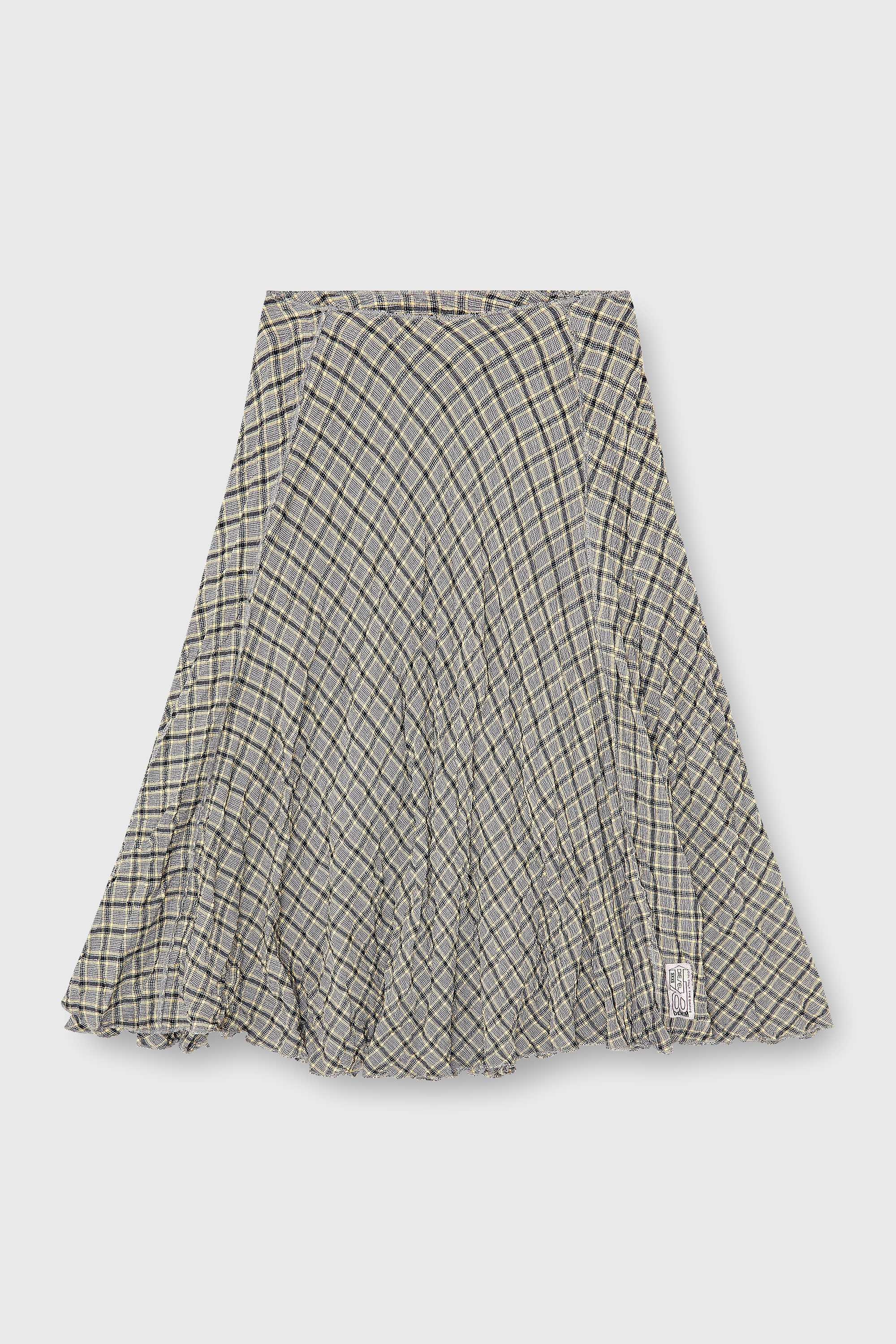 Diesel - O-XYGEN, Woman's Midi skirt in seersucker-effect check in Grey - 2