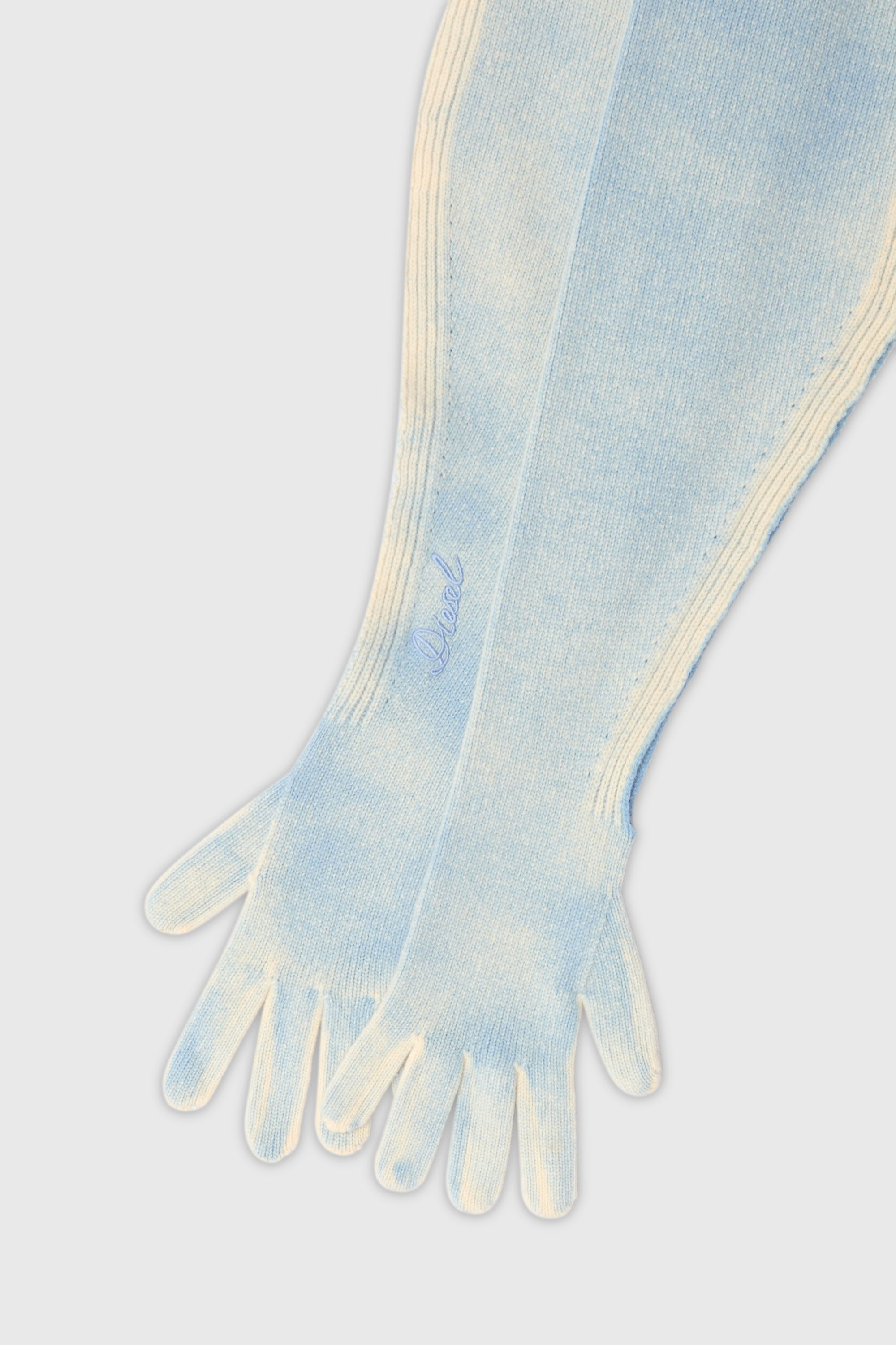 Diesel - K-EVIN, Unisex's Hybrid glove-scarf in two-tone wool in Blue - 2