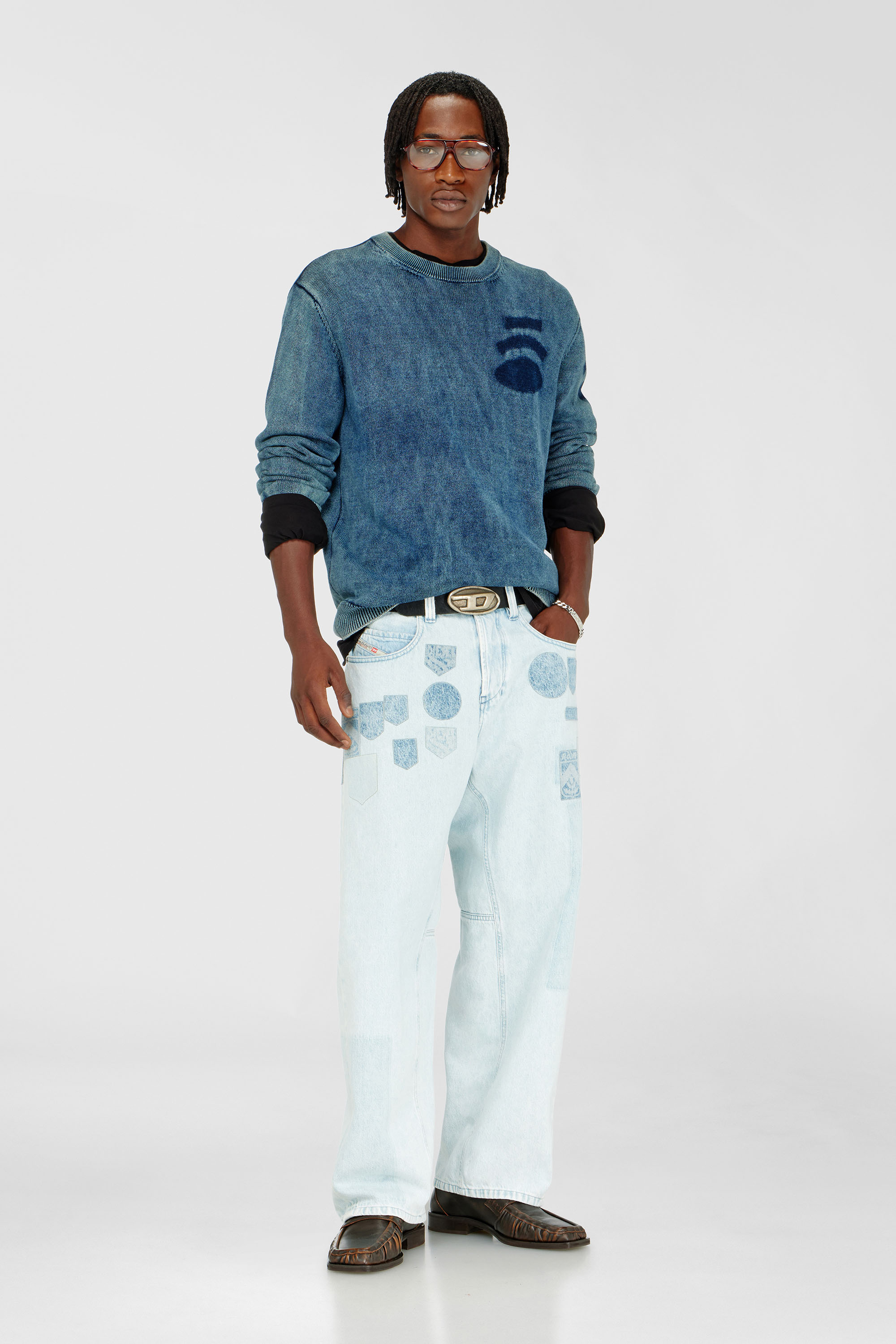 Diesel - Unisex's Relaxed Jeans 1997 D-Enim-M 0IFBQ, Light Blue - 2
