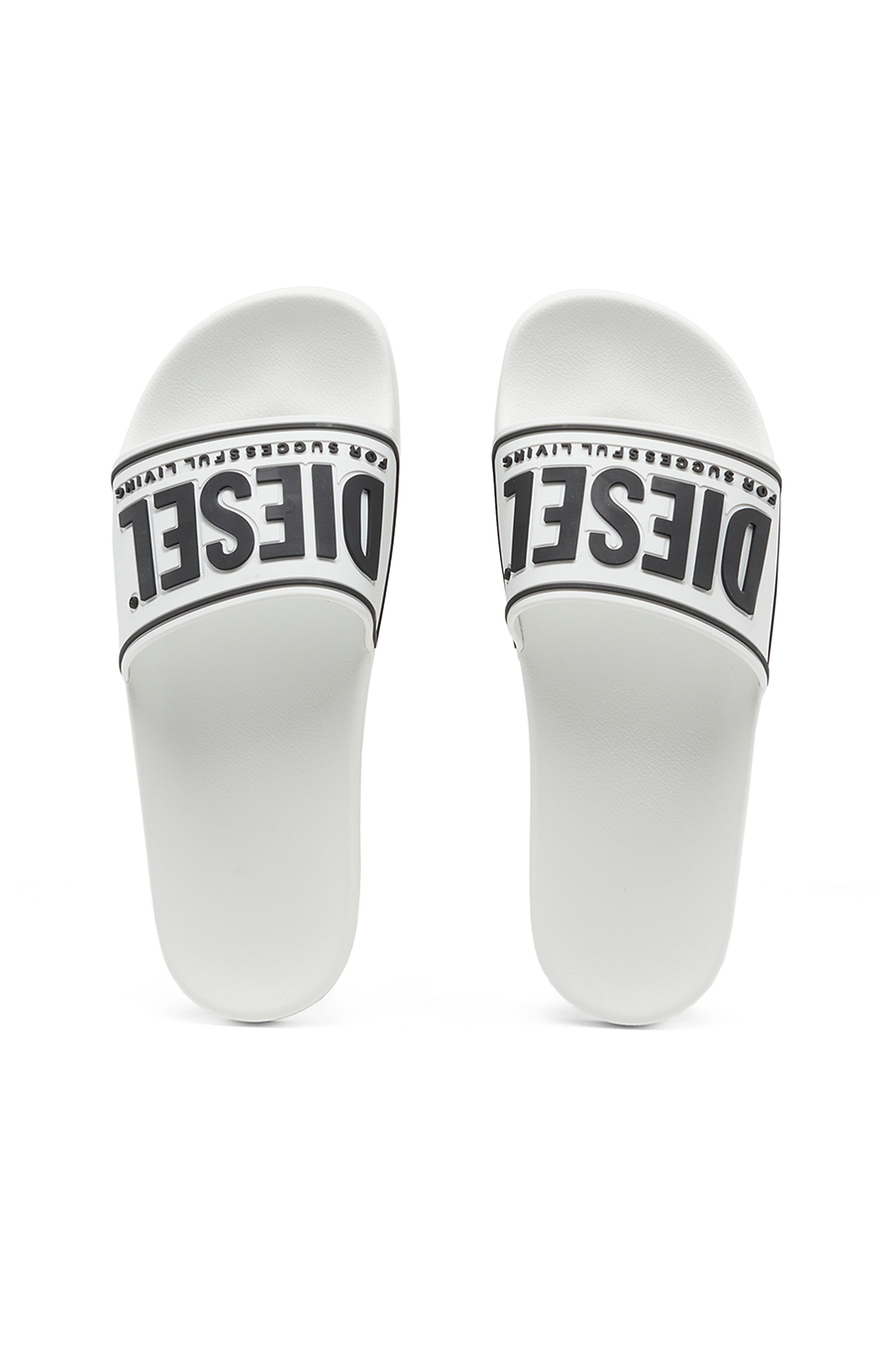SA-MAYEMI CC W, White Diesel - SA-MAYEMI CC W, Woman's Sa-Mayemi-Rubber slides with embossed logo in White - 4