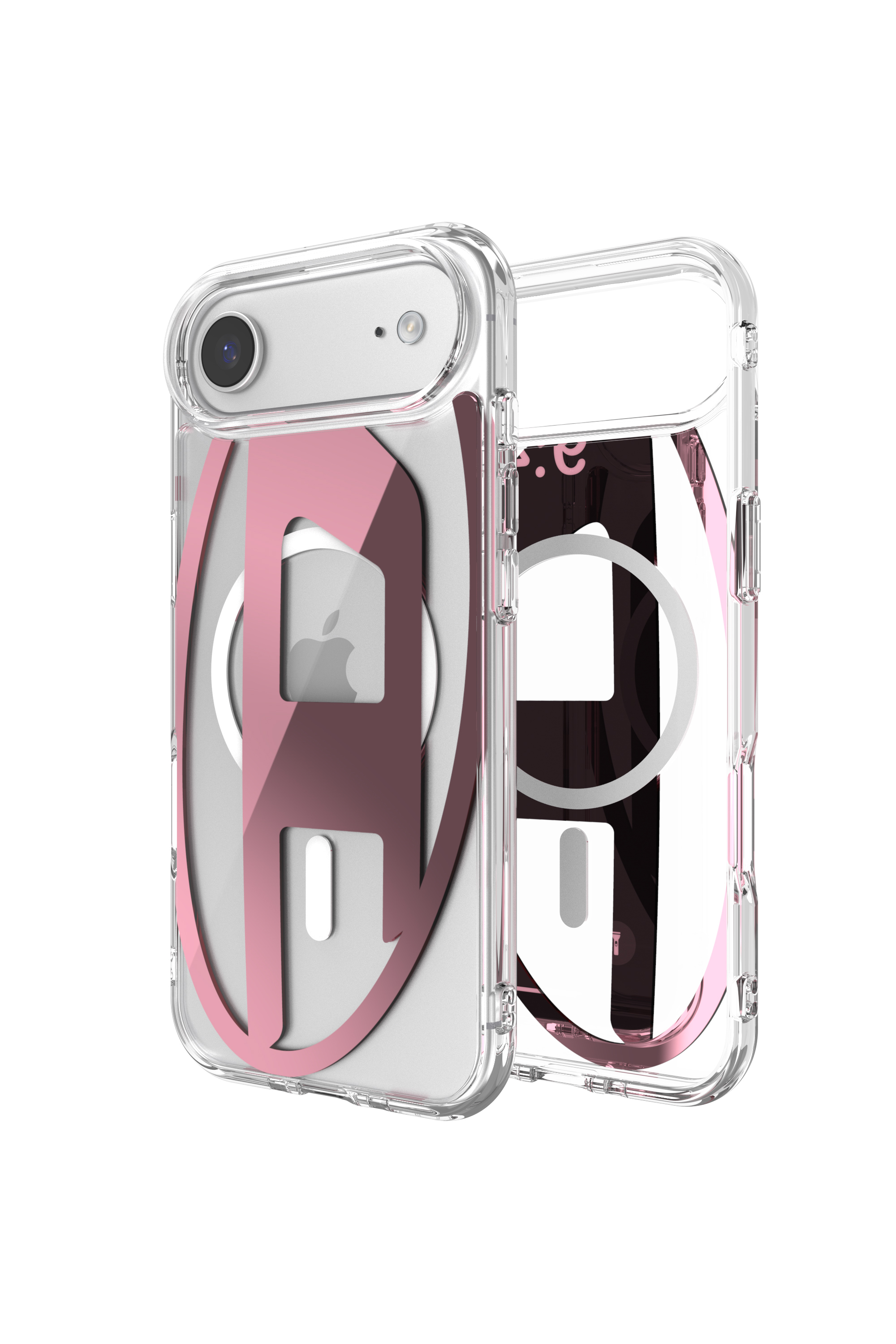 Diesel - 60420 AOP CASE, Unisex's Oval D metallic case with magsafe for iPhone 17 Air in Pink - 1
