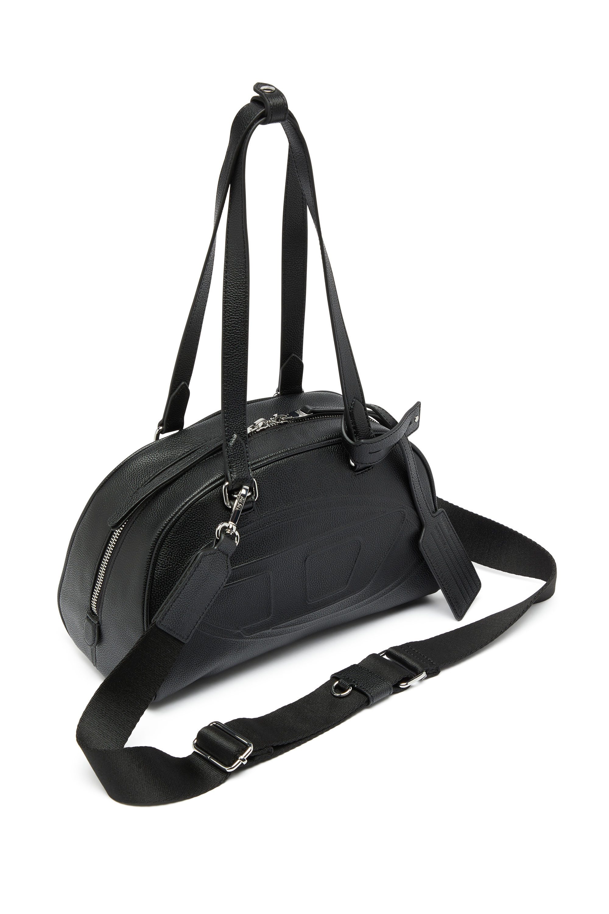 Diesel - 1DR DOME SHOULDER, Unisex's 1DR Dome - Leather Boston bag with embossed logo in Black - 6